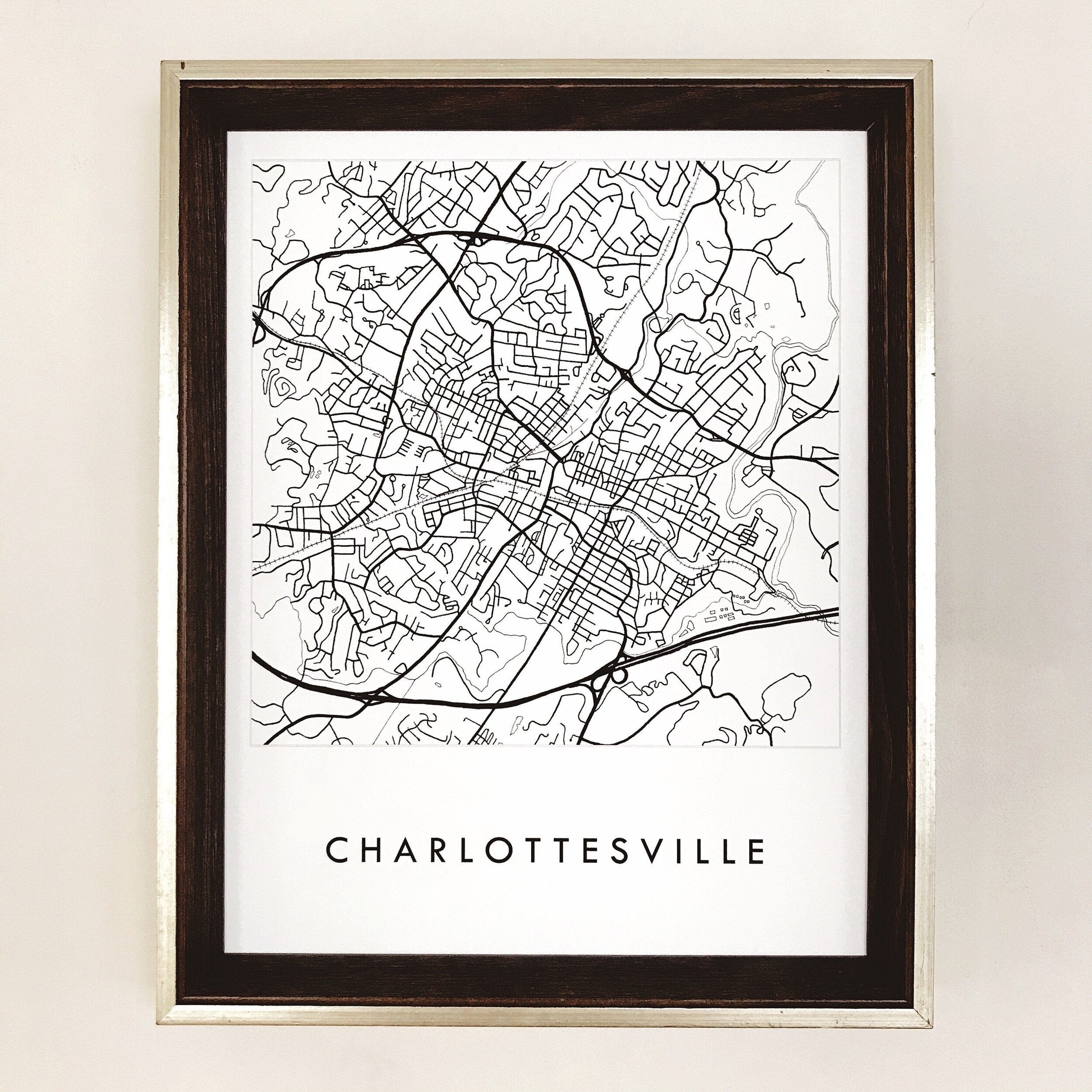 CHARLOTTESVILLE City Lines Map: PRINT