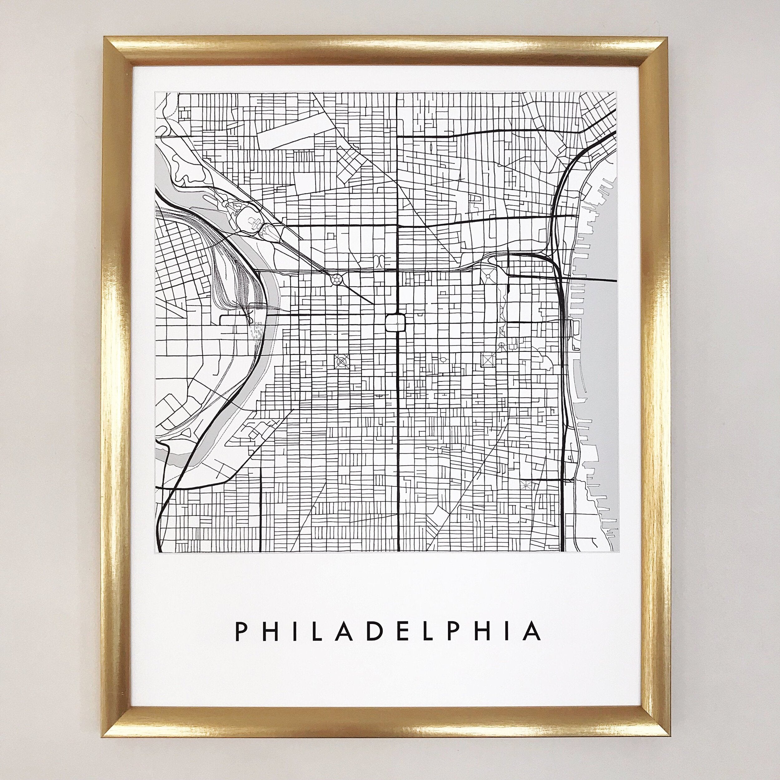 PHILADELPHIA City Lines Map: PRINT