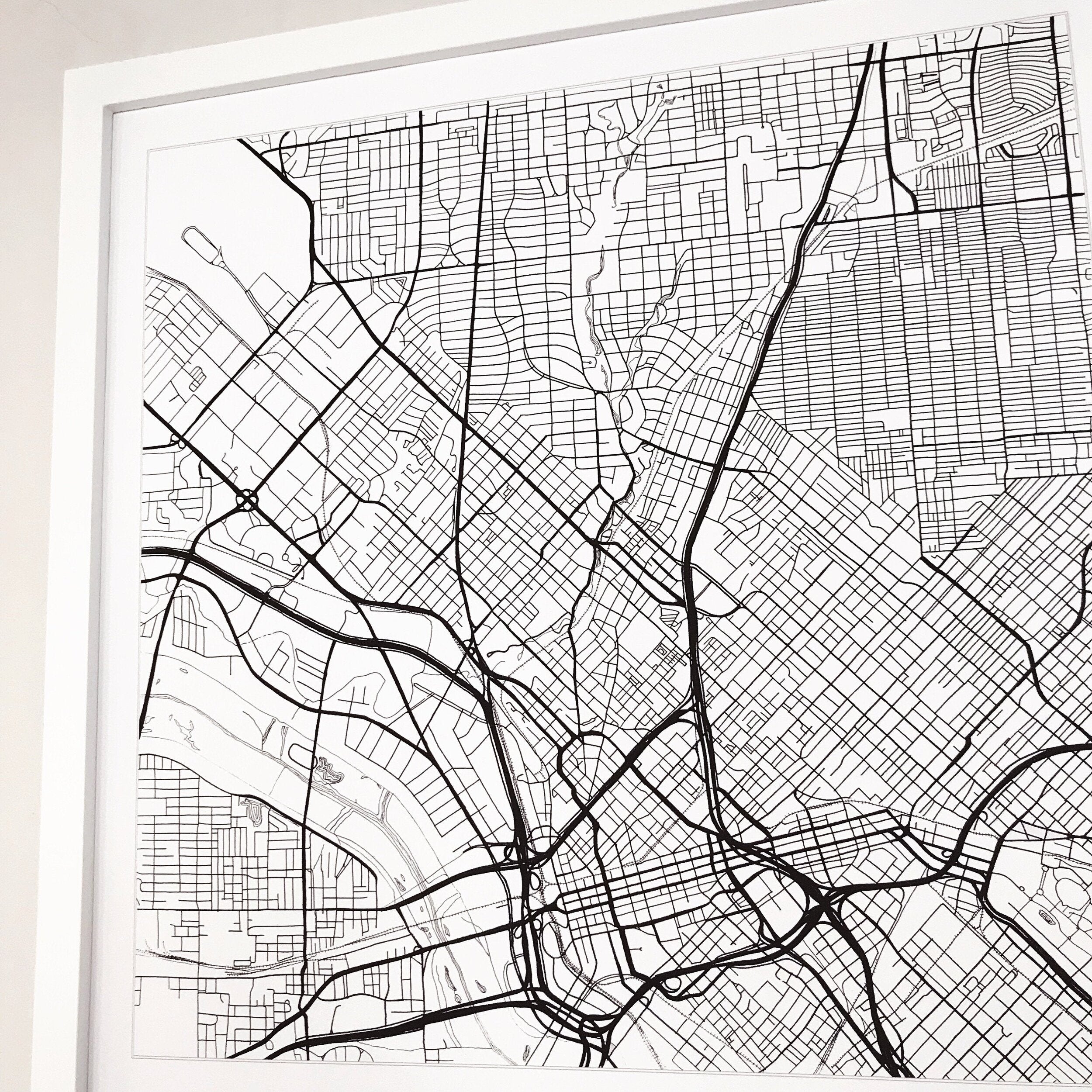 DALLAS City Lines Map: PRINT