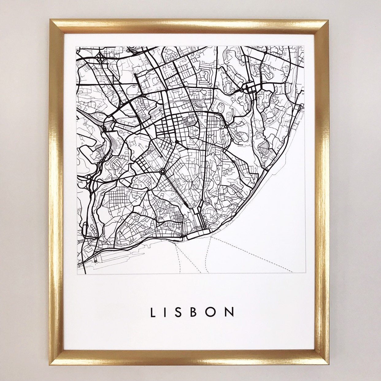 LISBON City Lines Map: PRINT