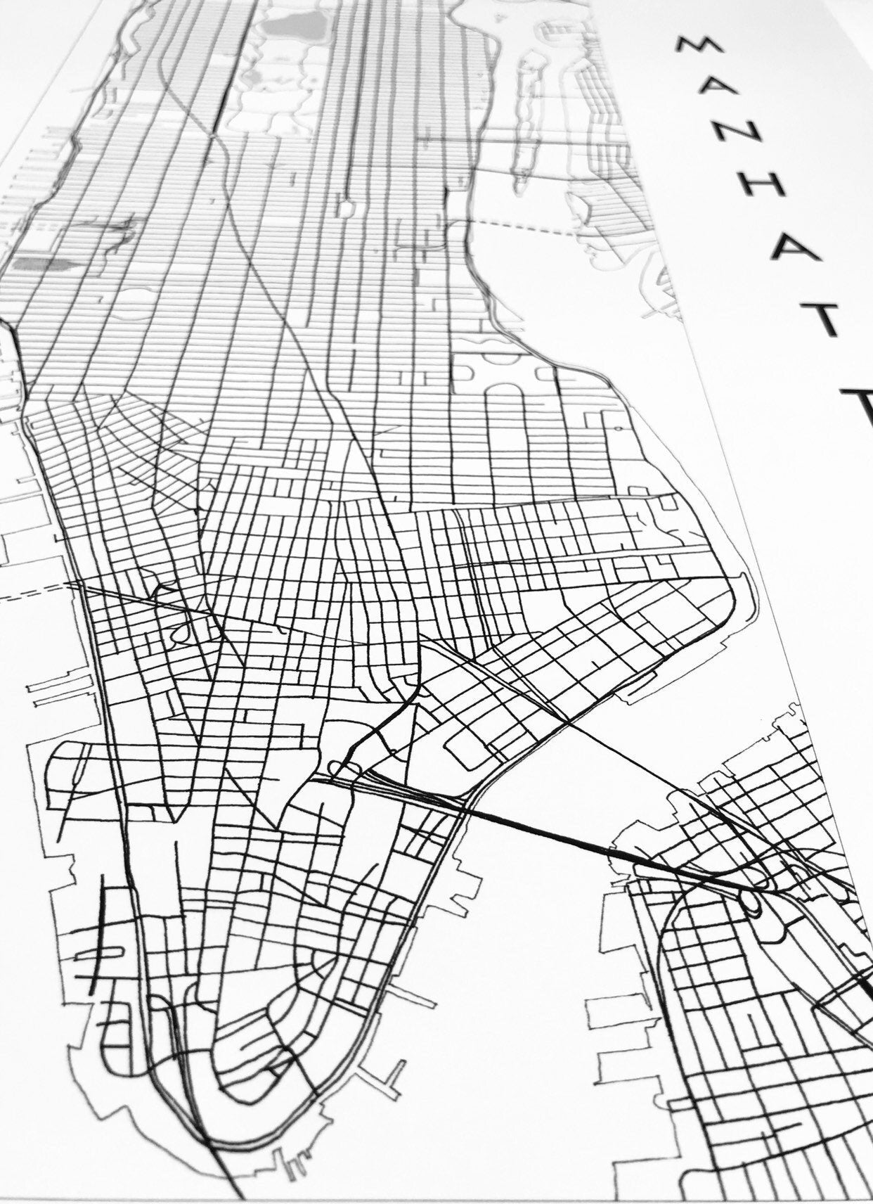 MANHATTAN City Lines Map: PRINT