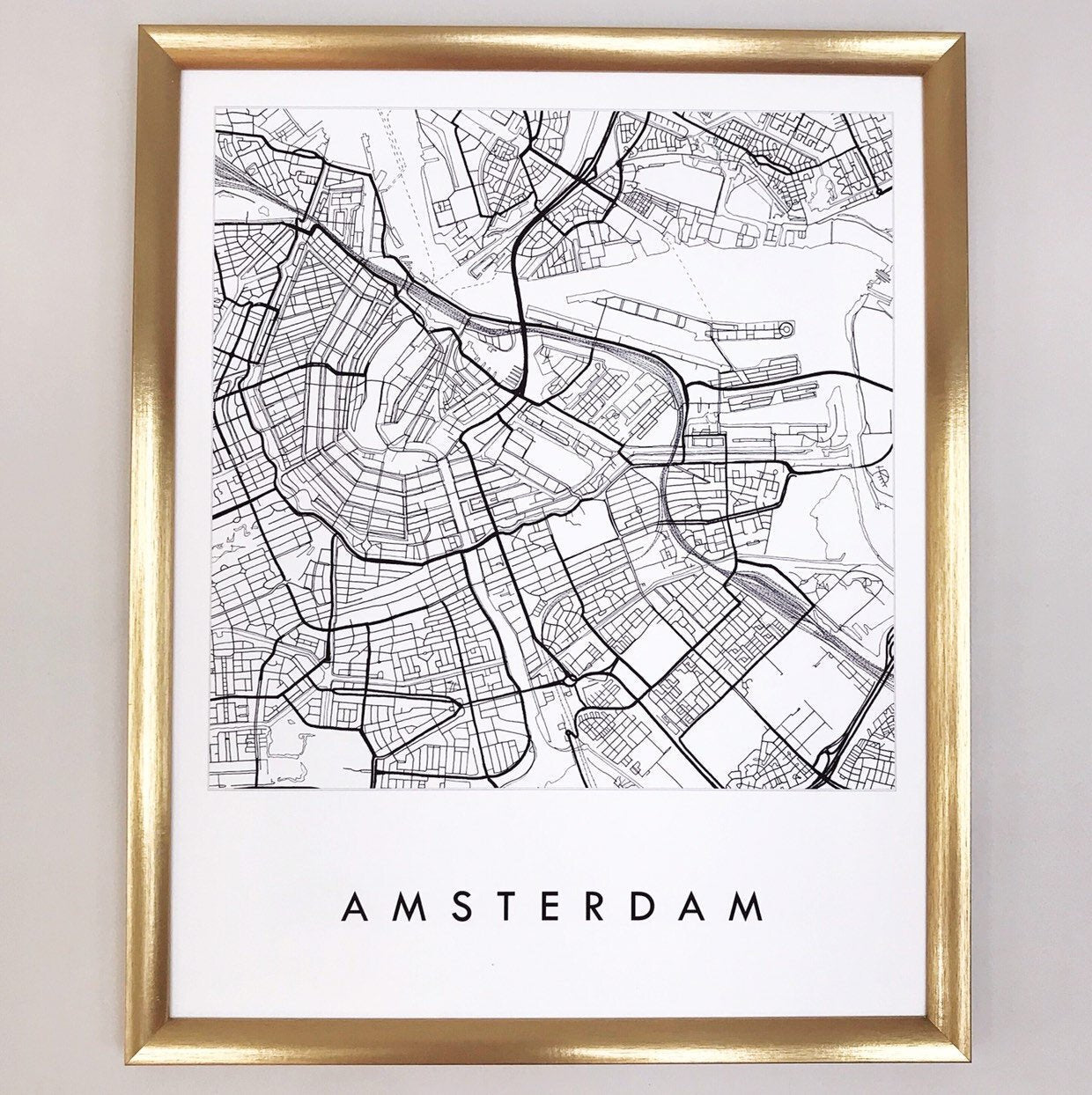 AMSTERDAM City Lines Map: PRINT