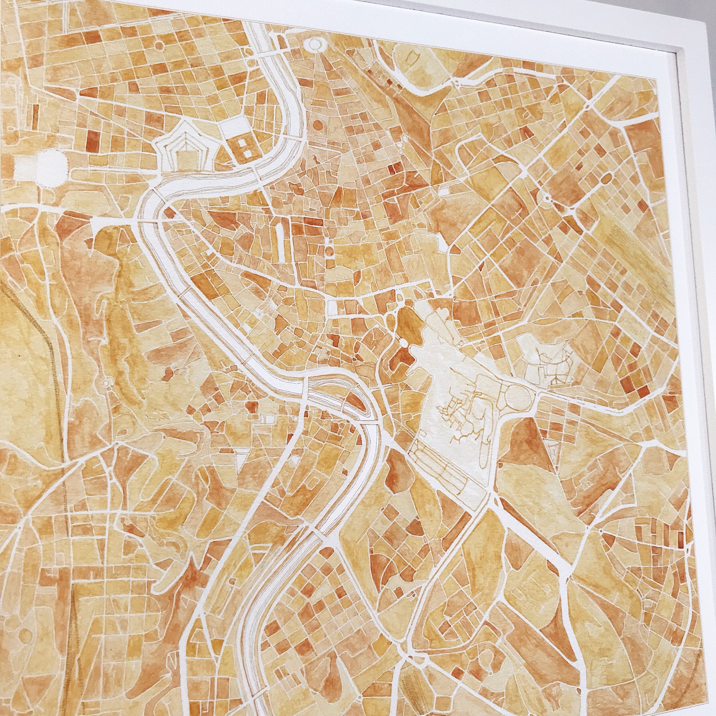 ROMA Watercolor City Blocks Map: PRINT