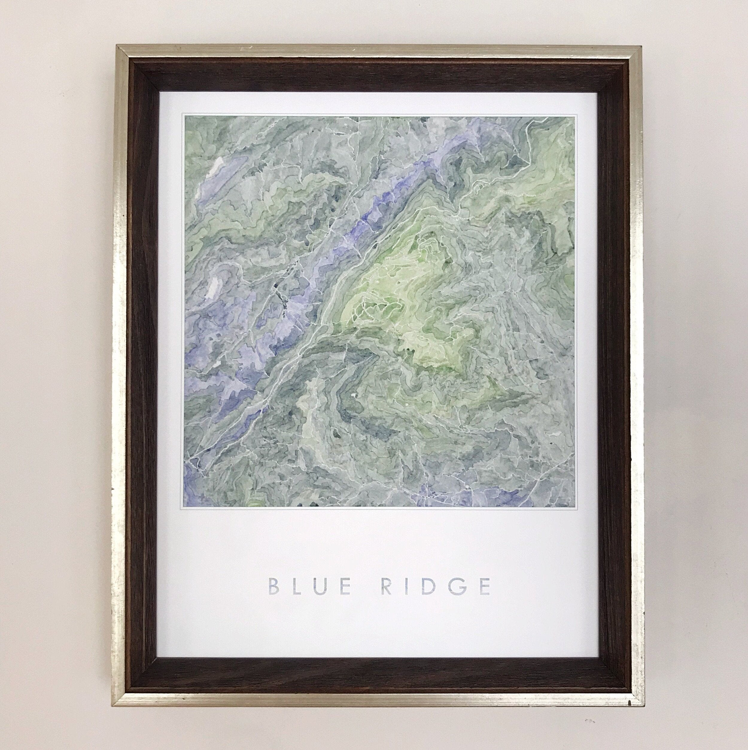 BLUE RIDGE Wintergreen Virginia Topographic Watercolor Map: PRINT