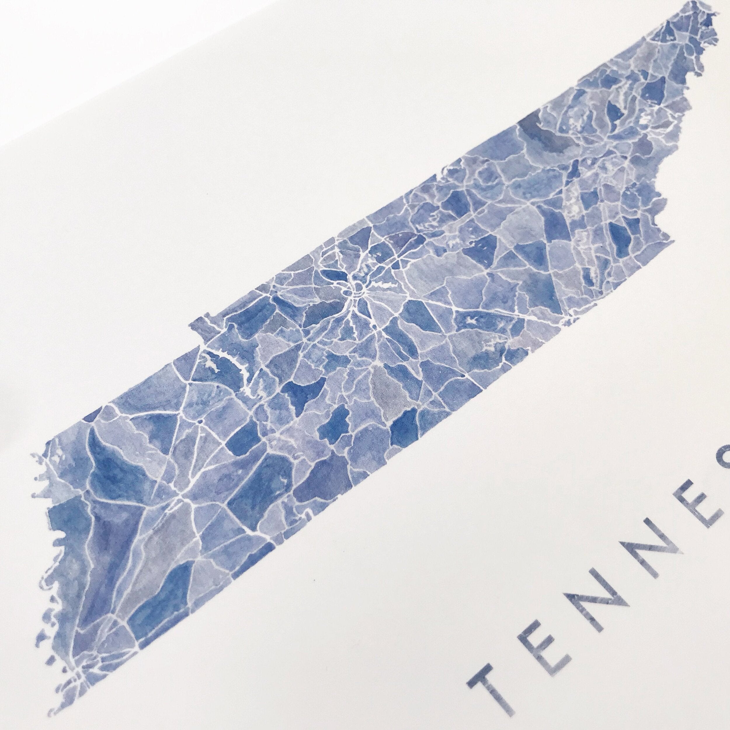 TENNESSEE Watercolor State Map: PRINT