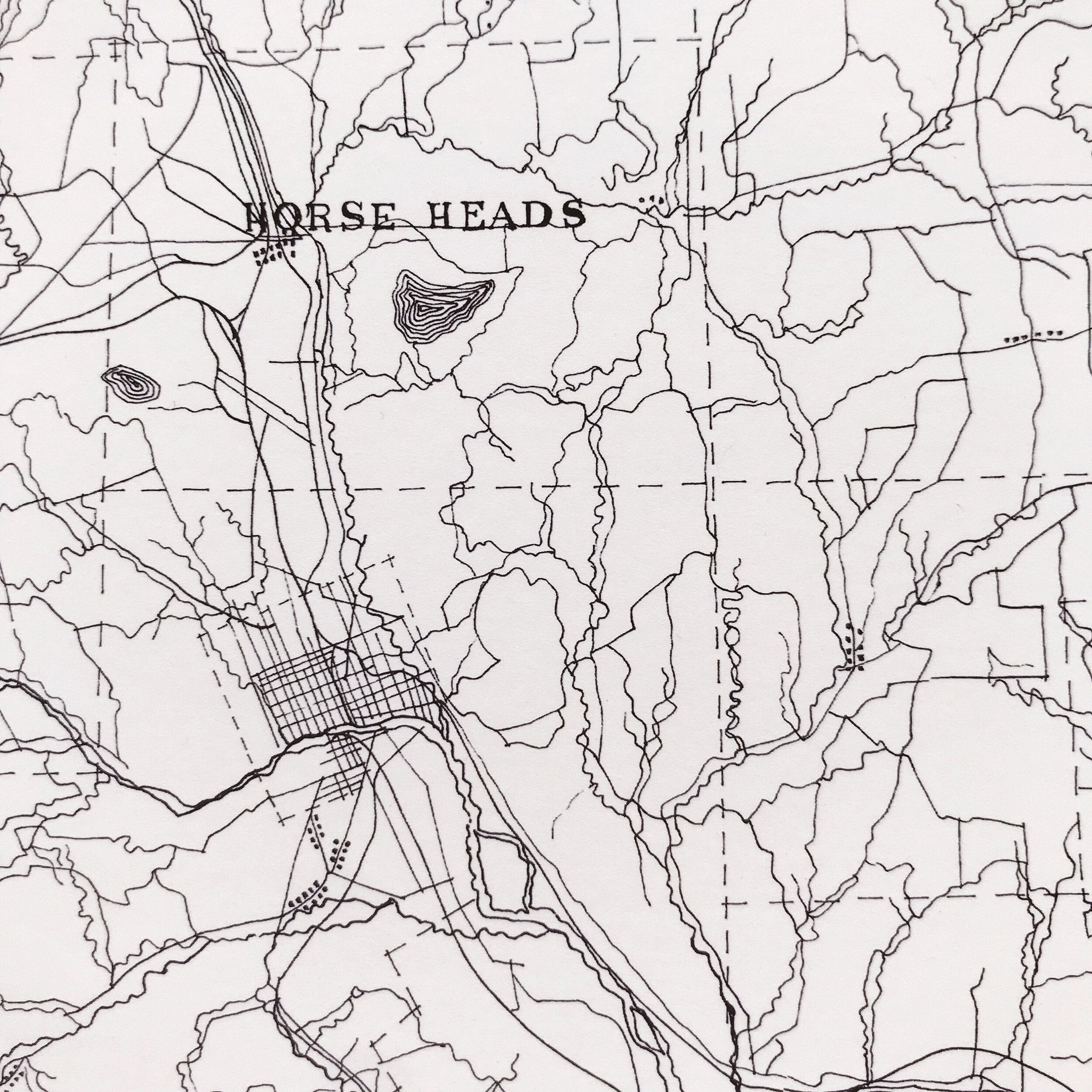 HORSEHEADS New York Map Drawing: PRINT