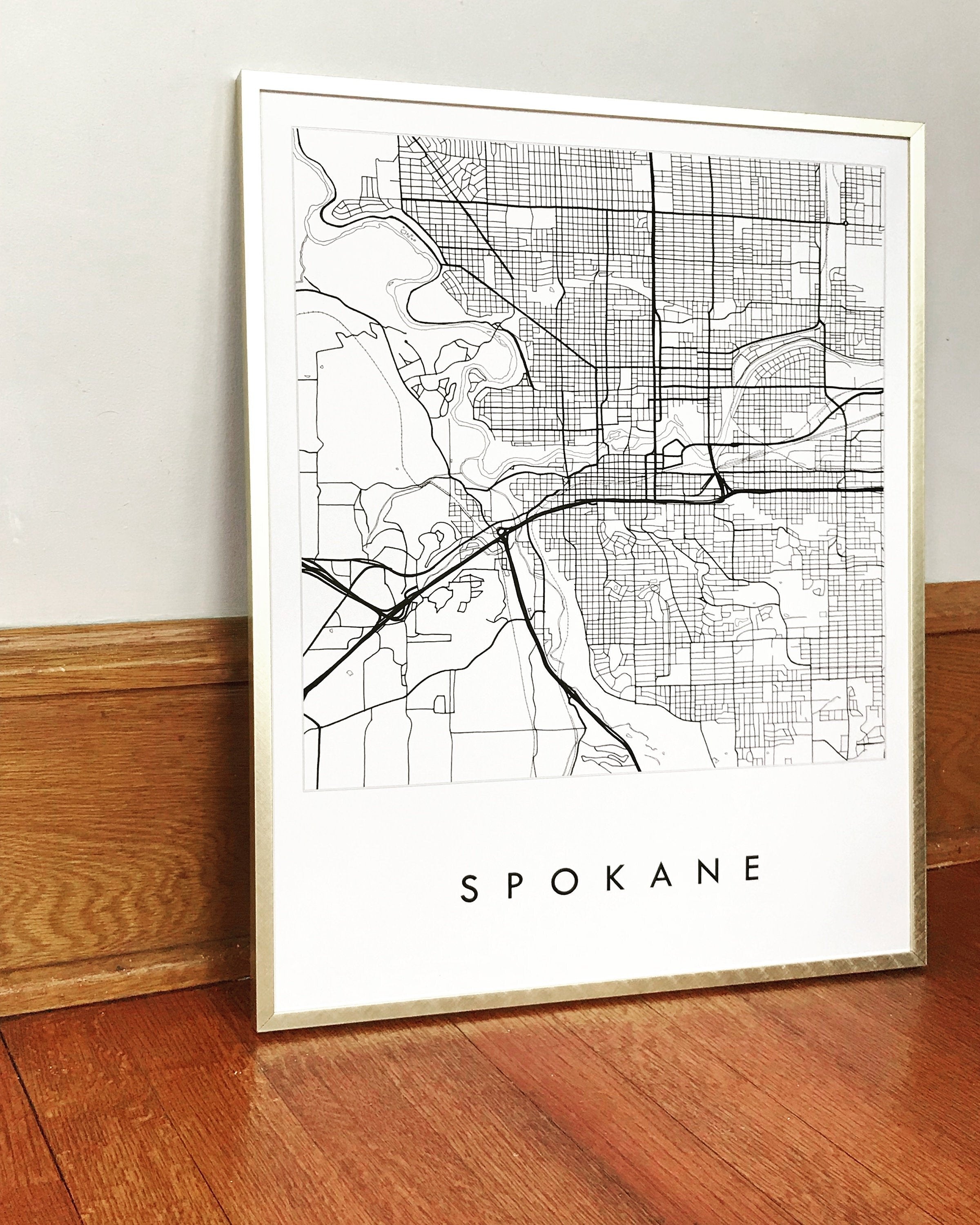 SPOKANE City Lines Map: PRINT