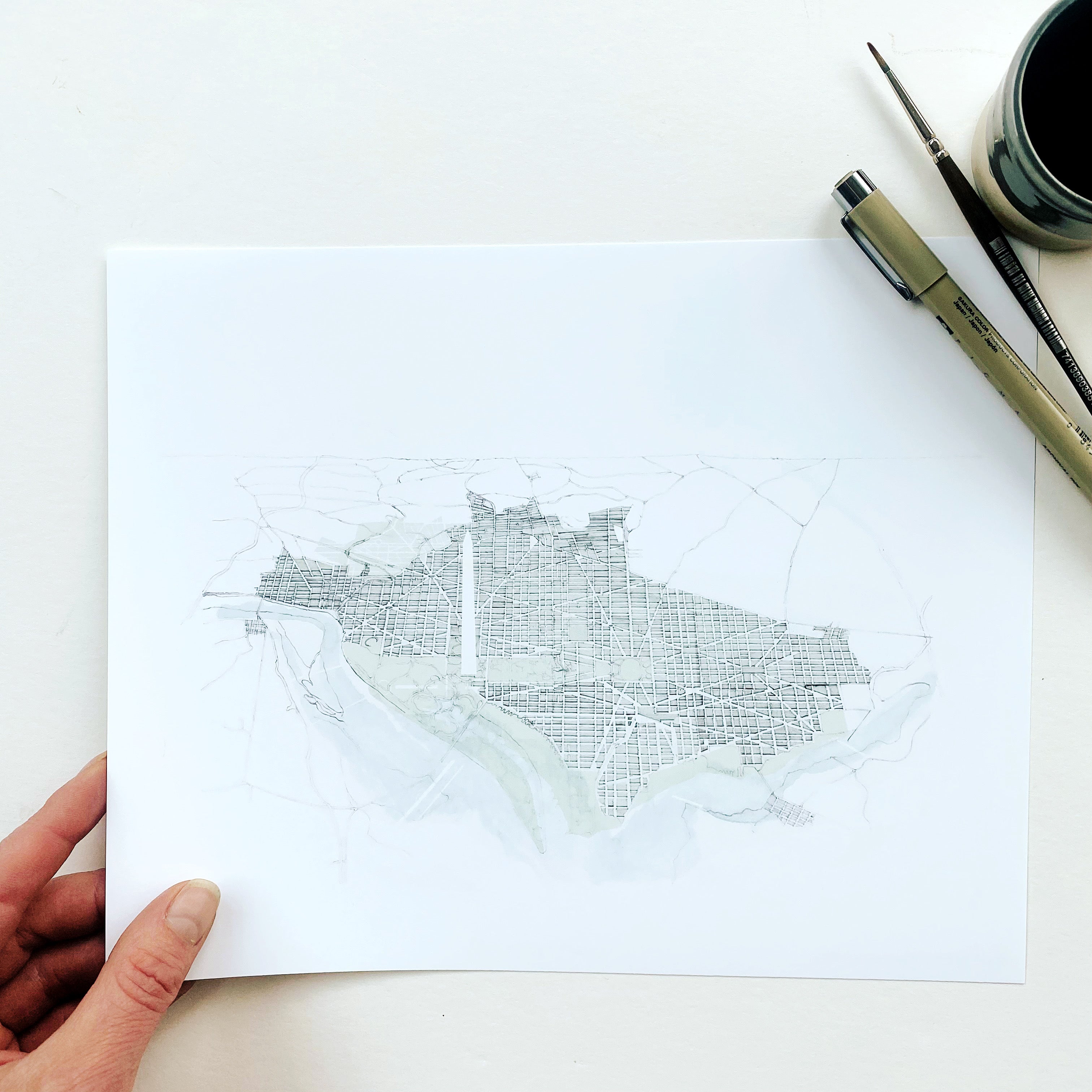 WASHINGTON DC Monument Developing Capitol Map: PRINT