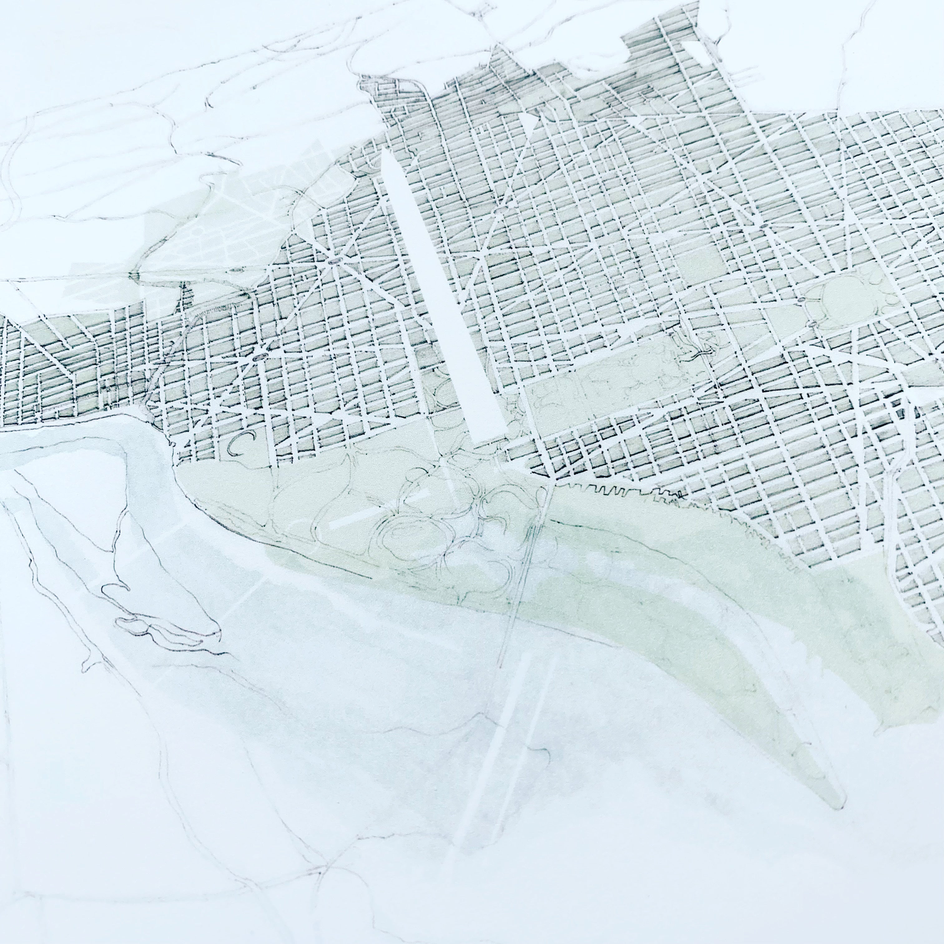 WASHINGTON DC Monument Developing Capitol Map: PRINT