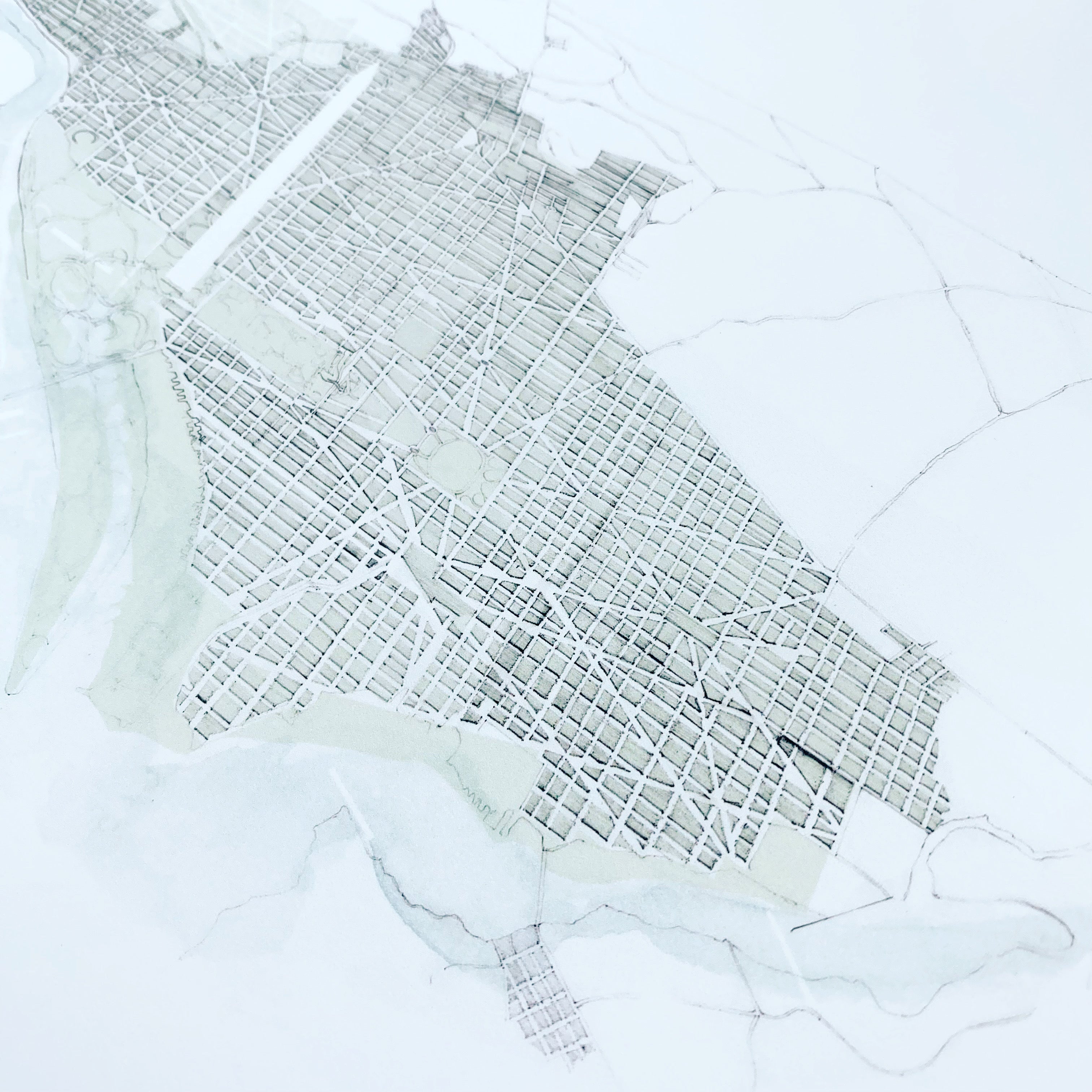 WASHINGTON DC Monument Developing Capitol Map: PRINT