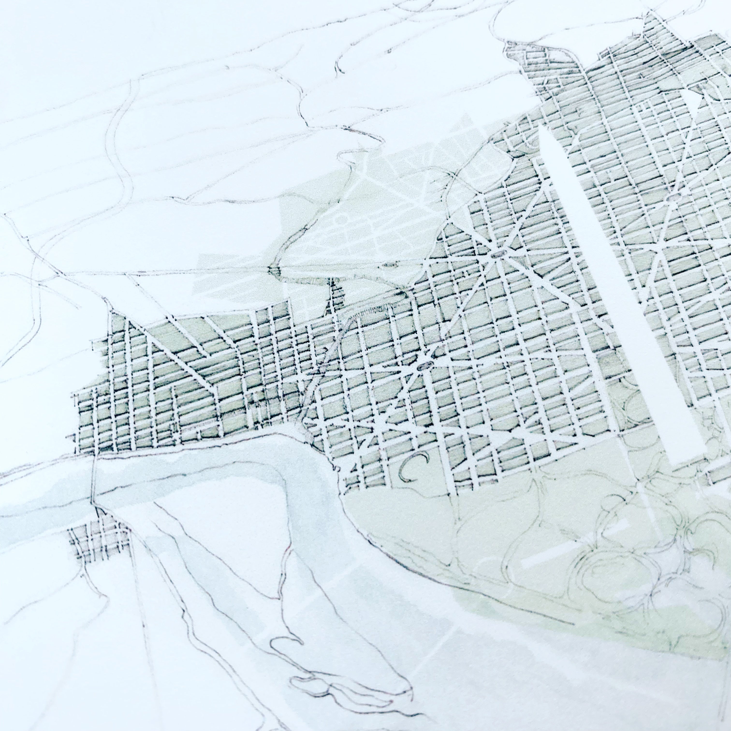 WASHINGTON DC Monument Developing Capitol Map: PRINT