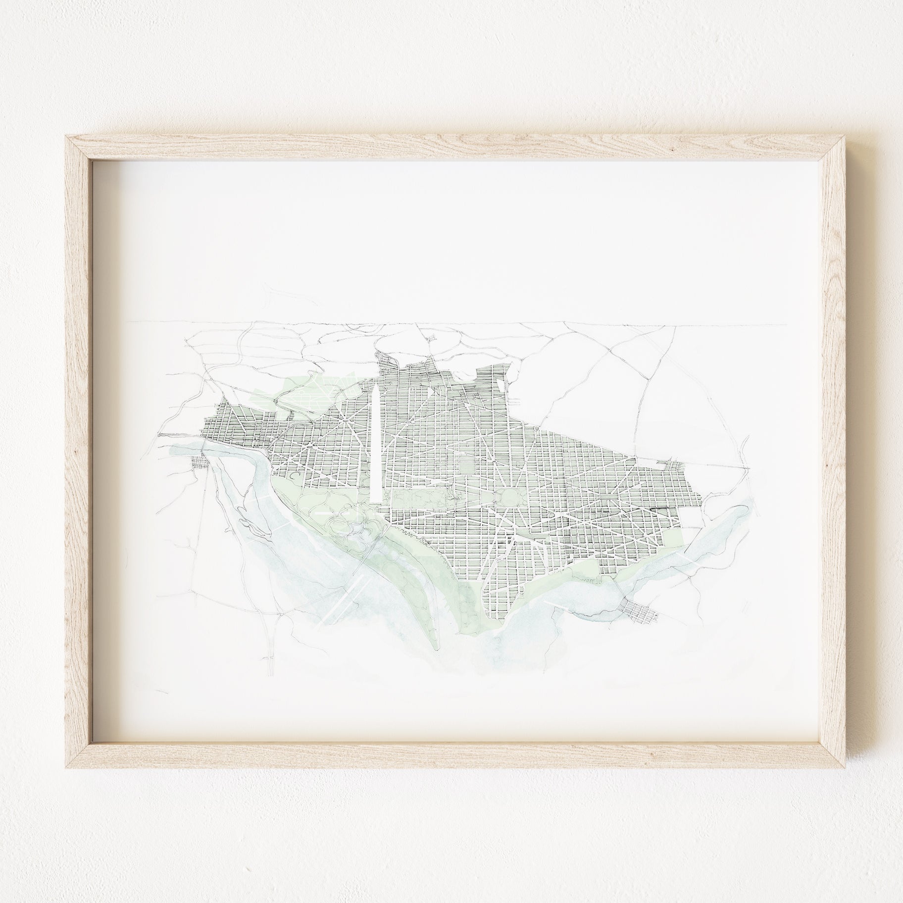 WASHINGTON DC Monument Developing Capitol Map: PRINT