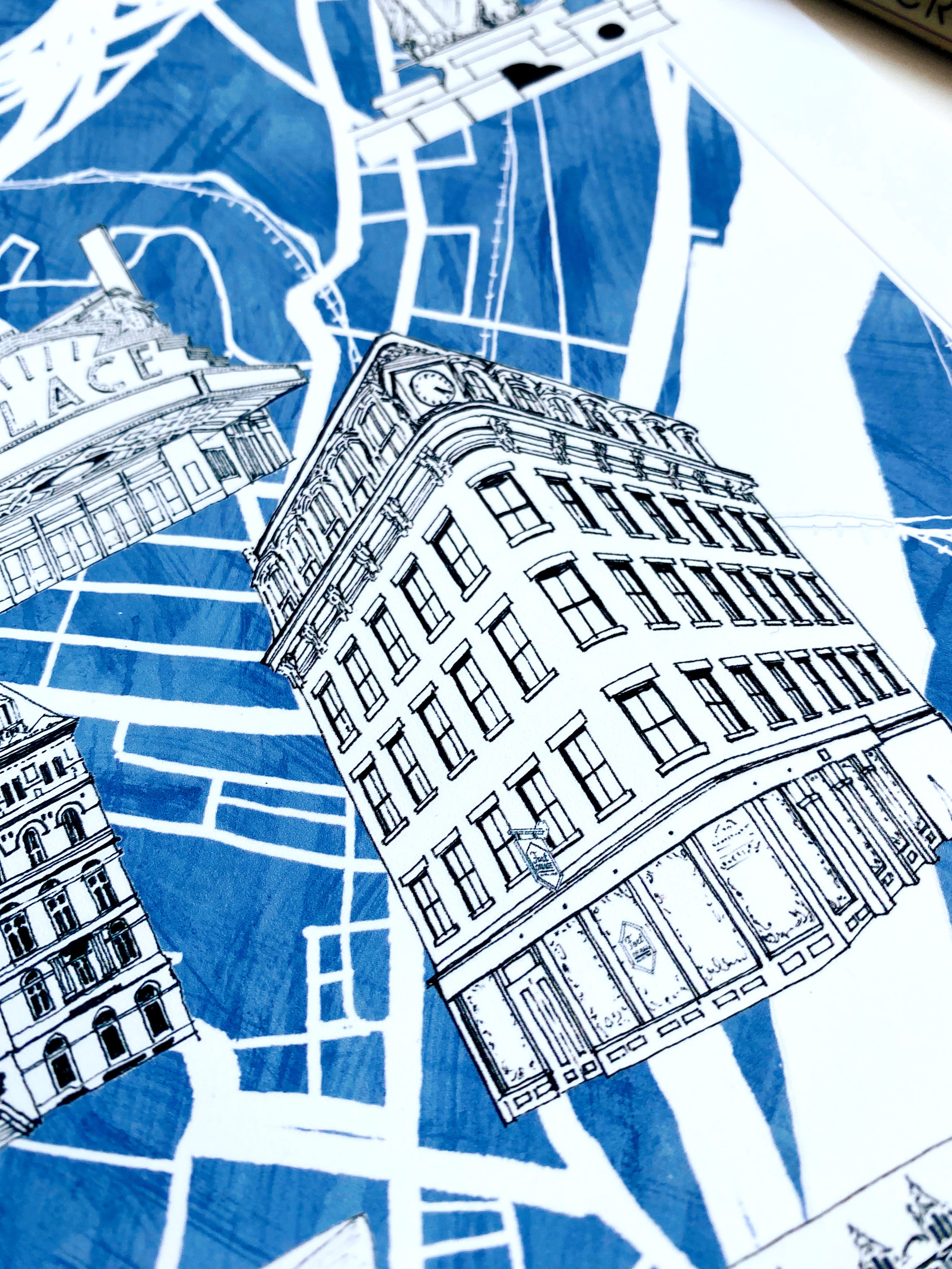 ALBANY New York "Charms" Map: PRINT