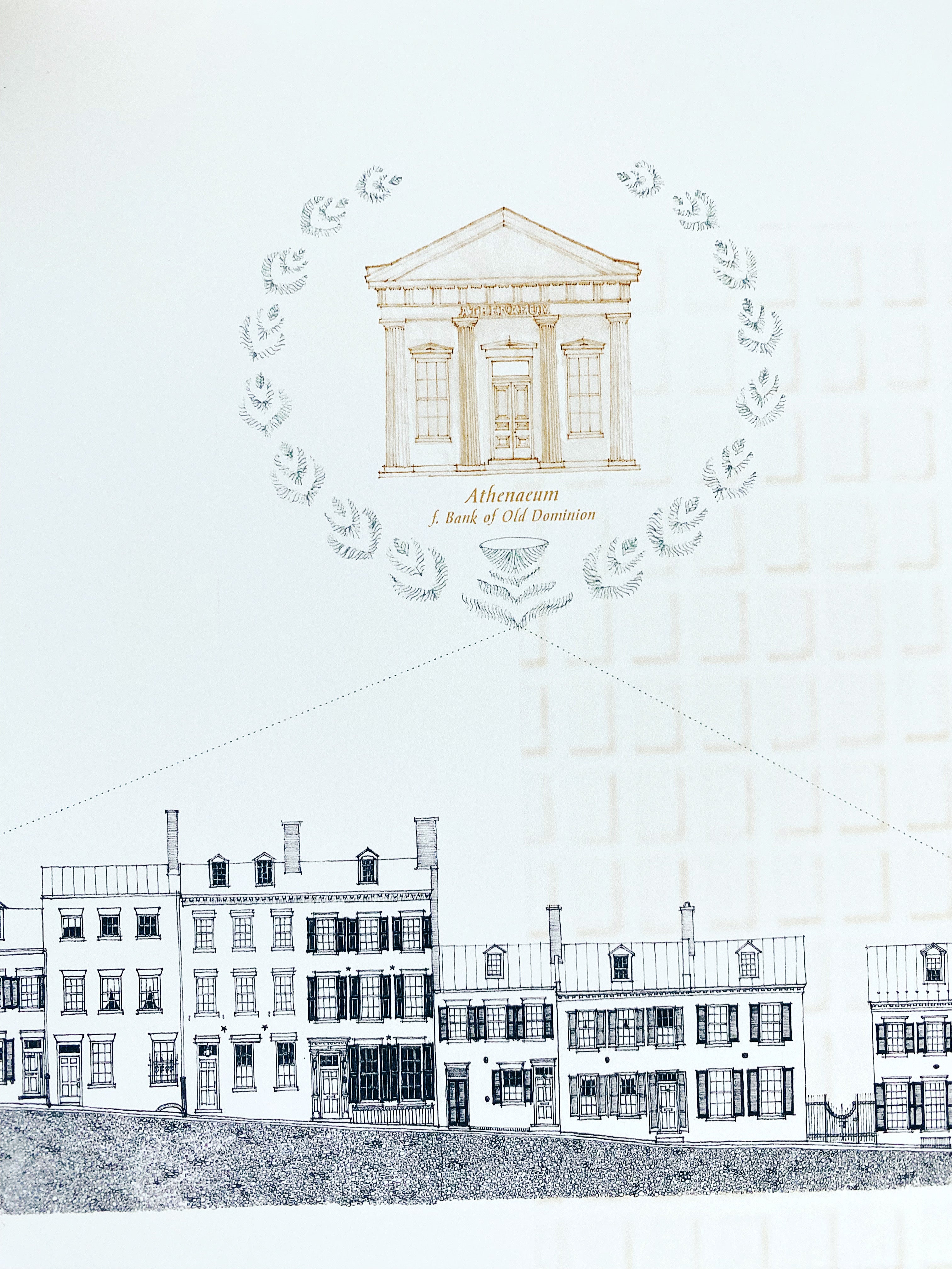 ALEXANDRIA Virginia Captains Row Streetscape Drawing: PRINT