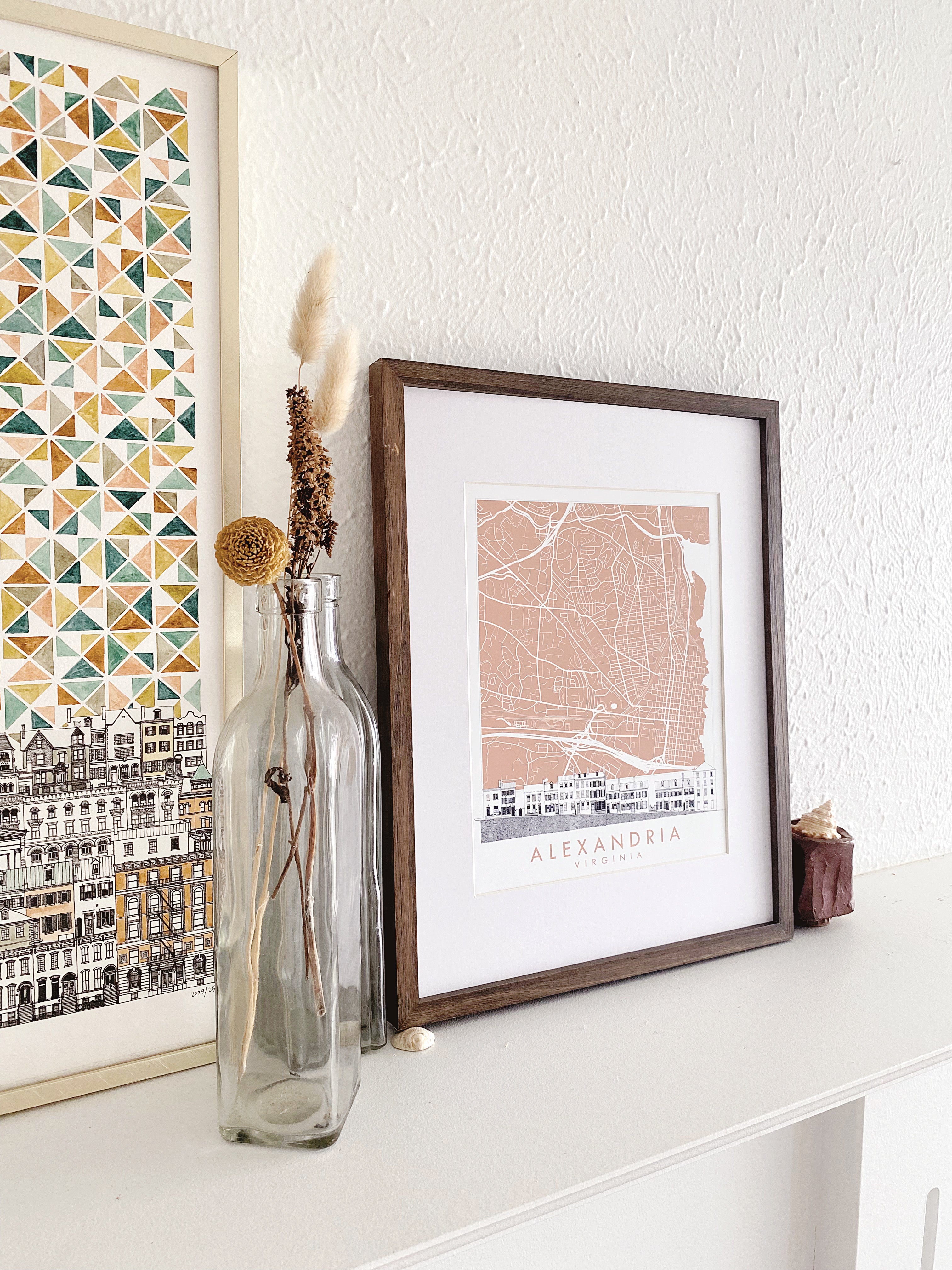 ALEXANDRIA Virginia Map + Captains Row Sketch: PRINT