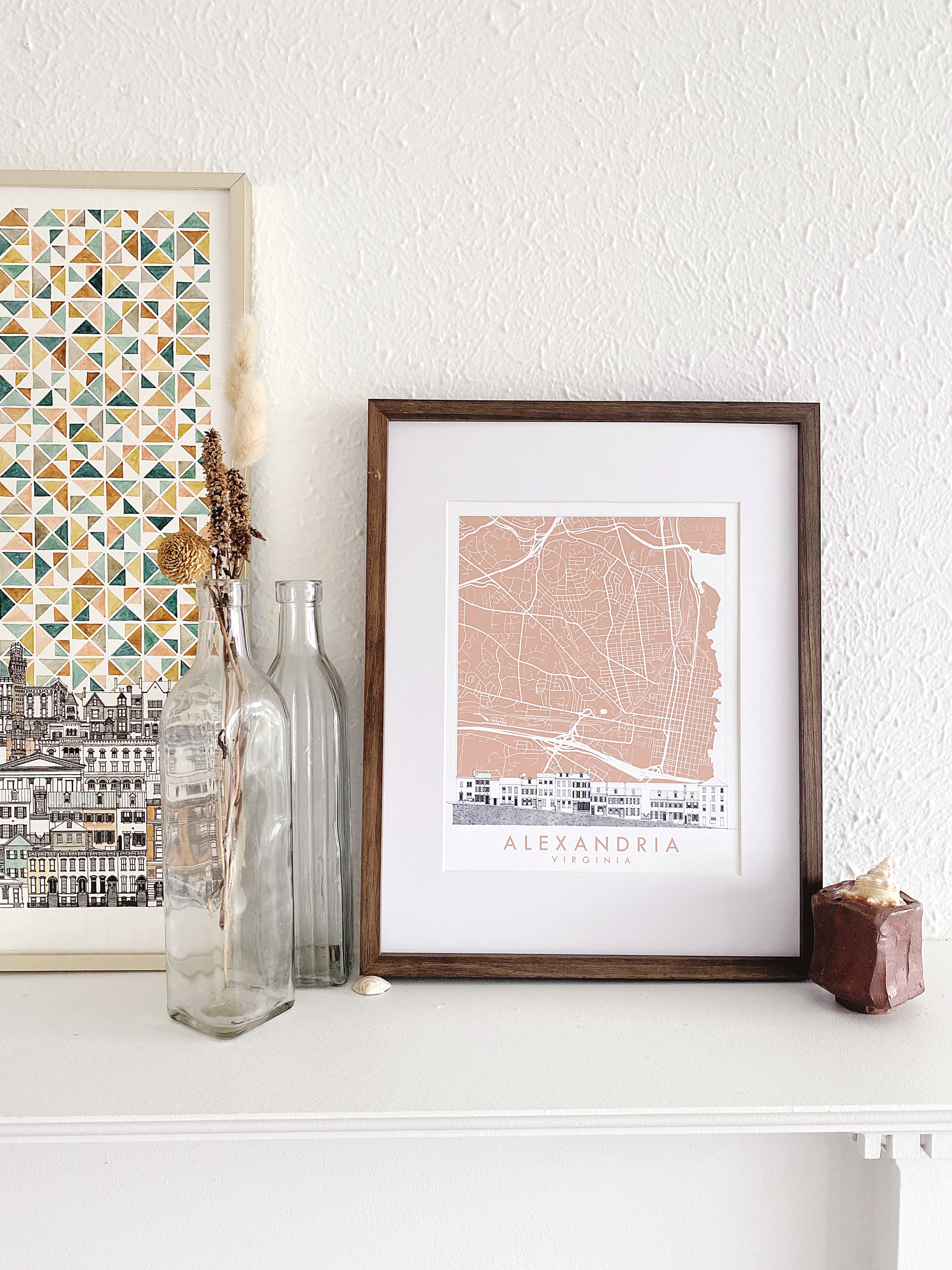 ALEXANDRIA Virginia Map + Captains Row Sketch: PRINT