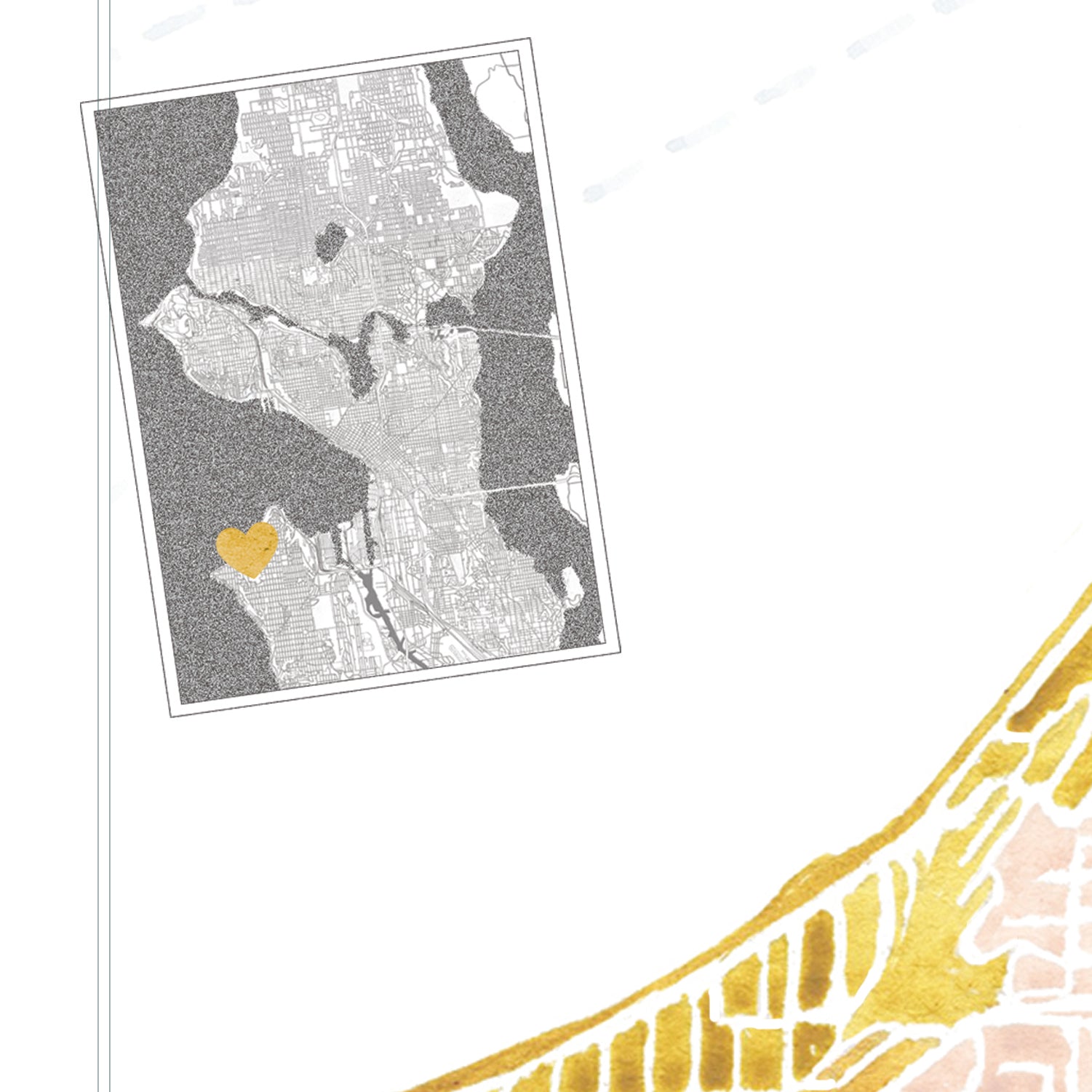 Alki SEATTLE Neighborhood Watercolor Map: PRINT