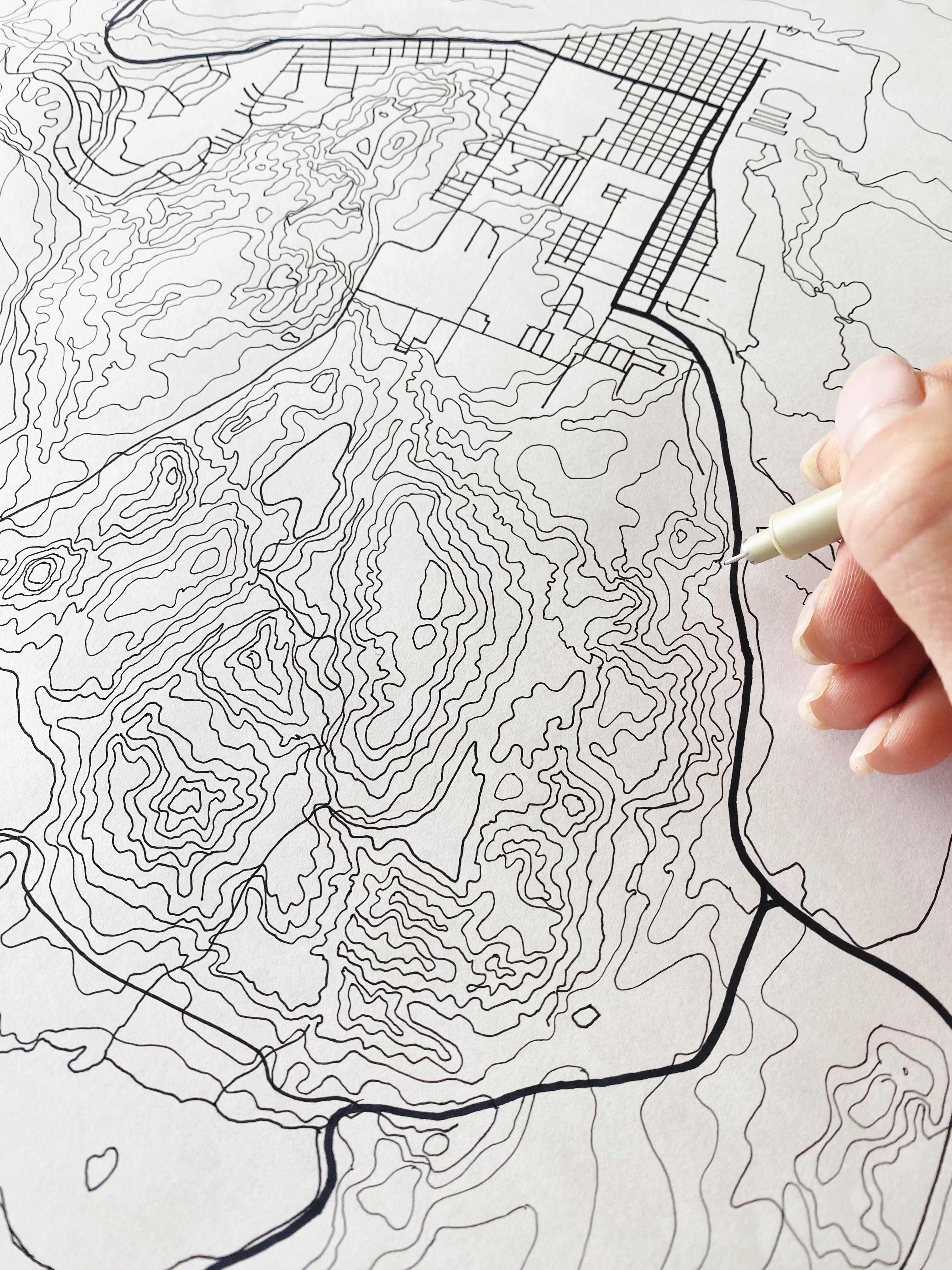 Custom YOUR AREA: "Blueprint" Map: PRINT: Wholesale Only