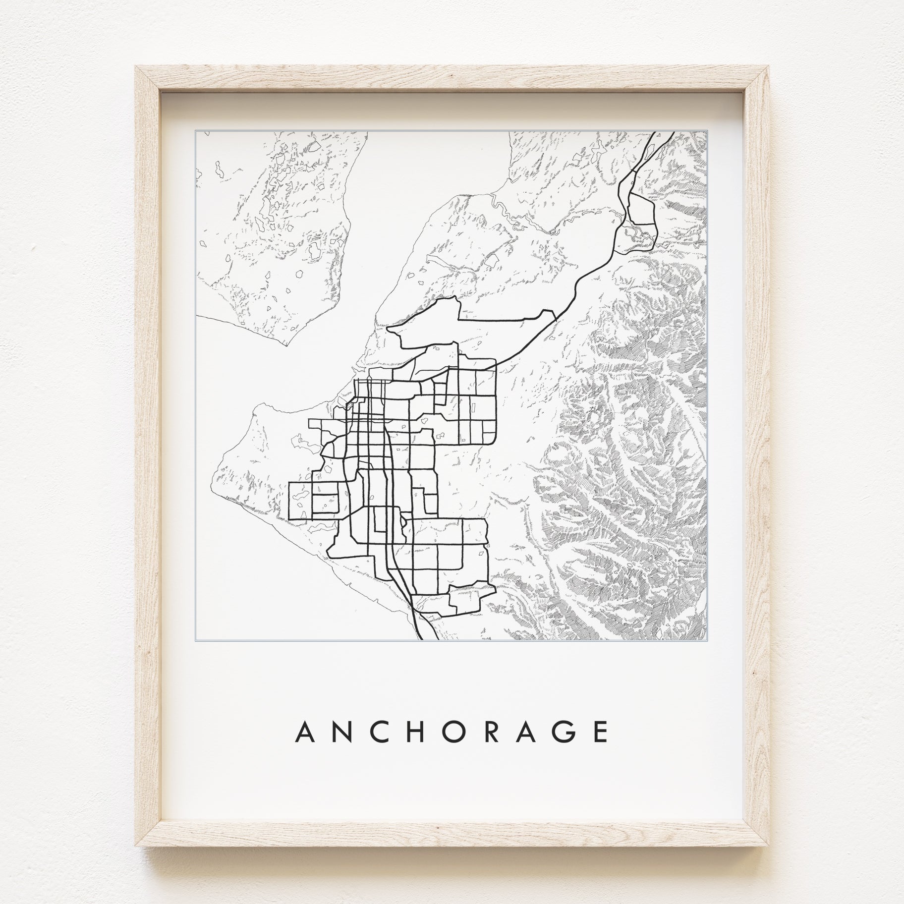 ANCHORAGE City Lines Map: PRINT