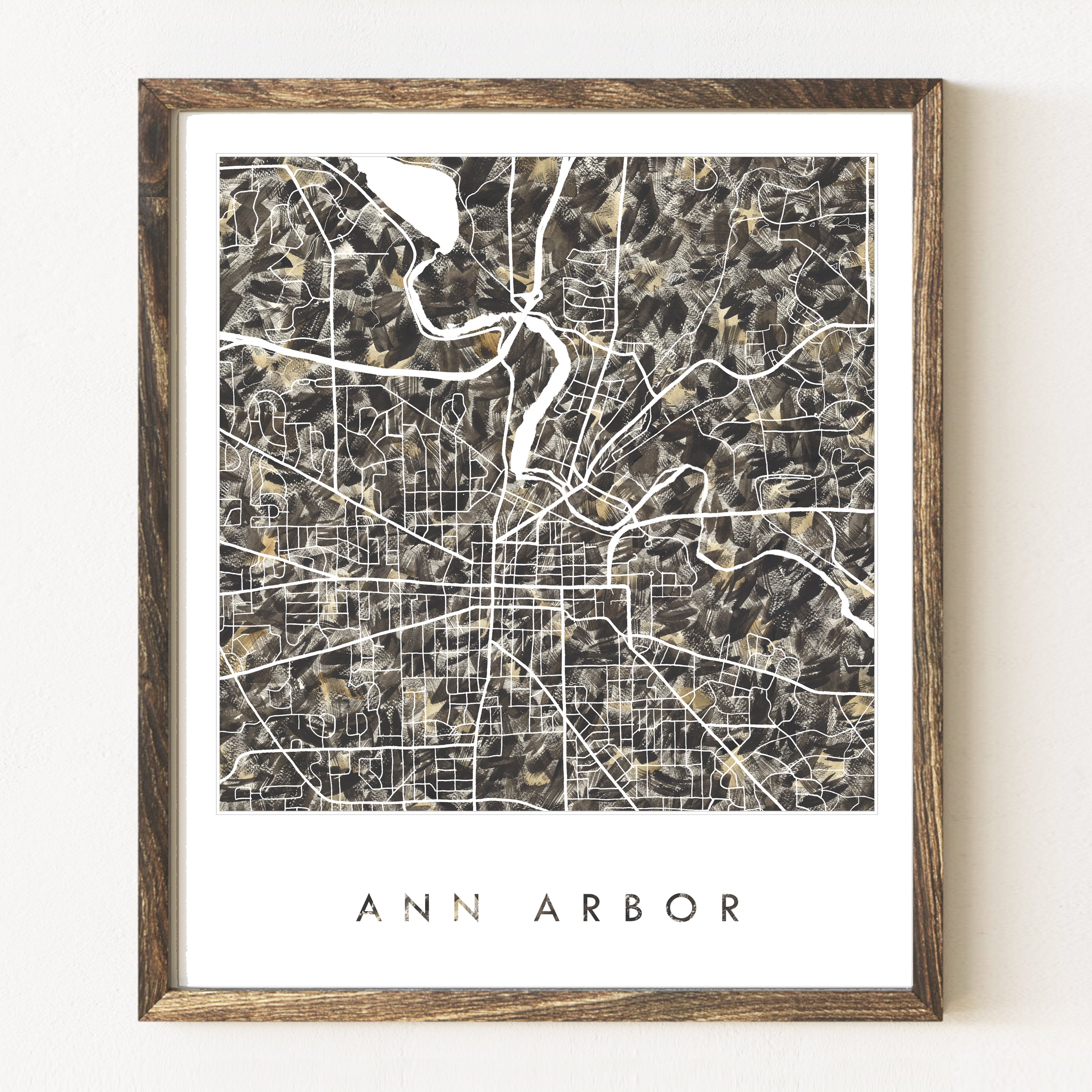 ANN ARBOR Michigan Urban Fabrics City Map: PRINT
