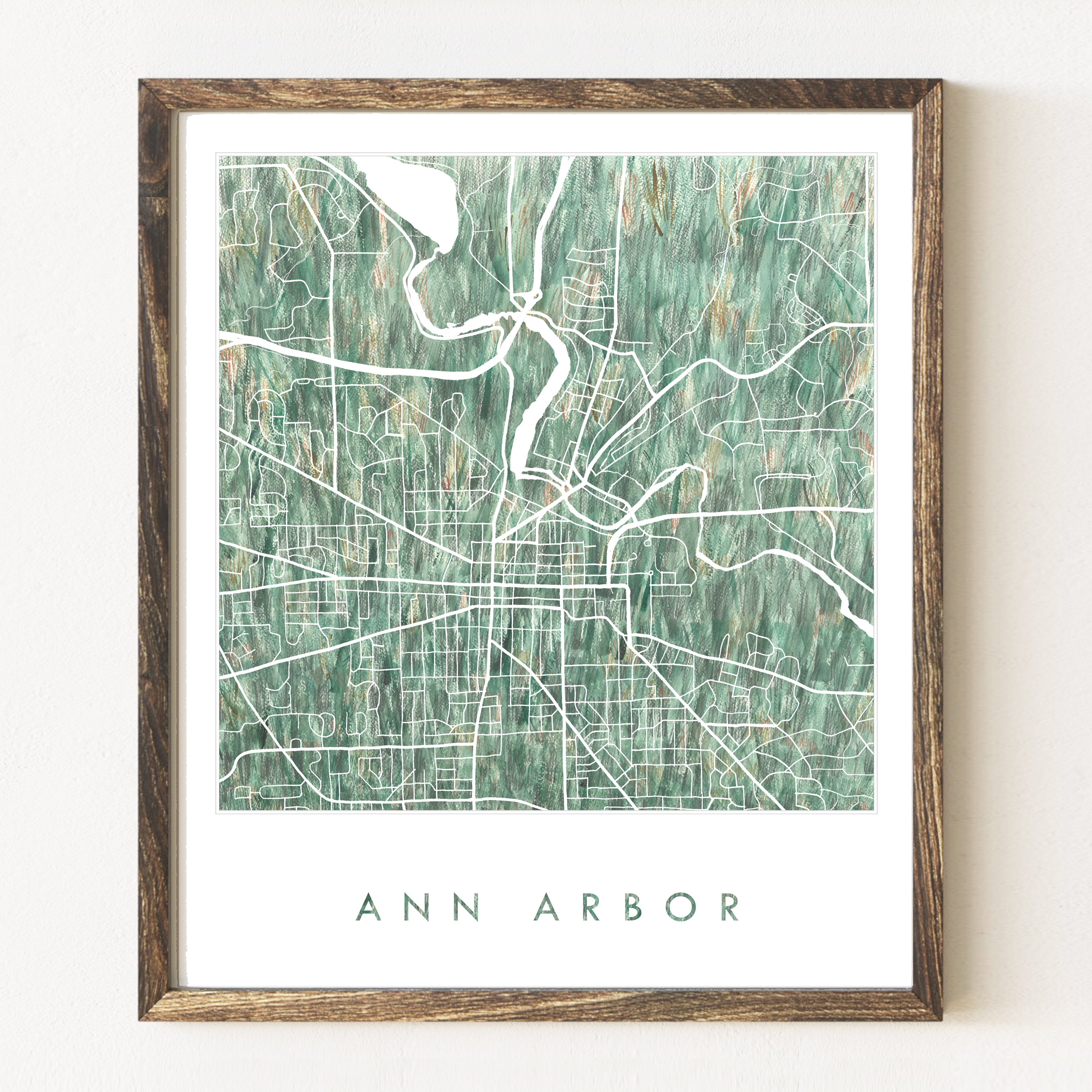 ANN ARBOR Michigan Urban Fabrics City Map: PRINT