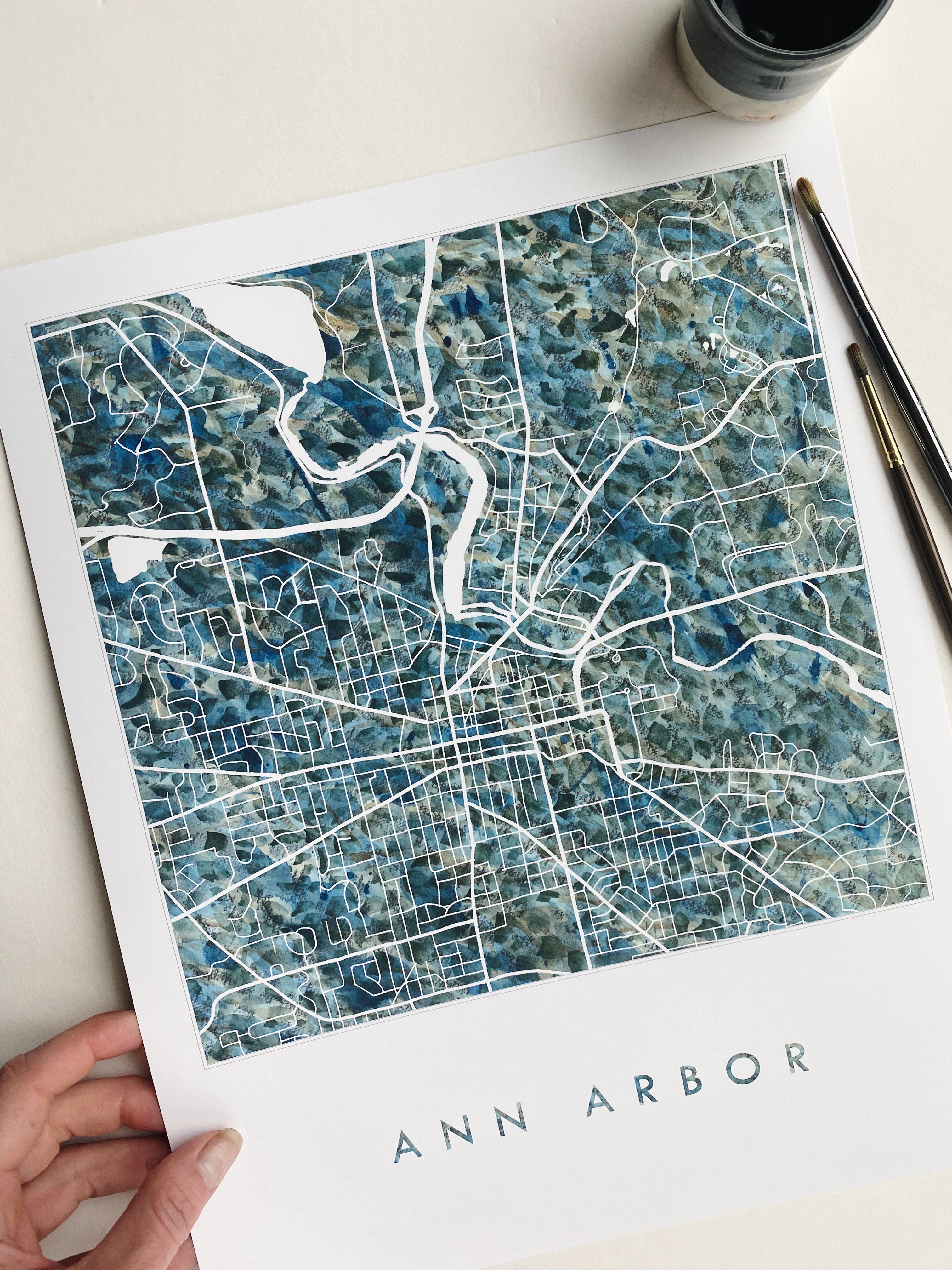 ANN ARBOR Michigan Urban Fabrics City Map: PRINT
