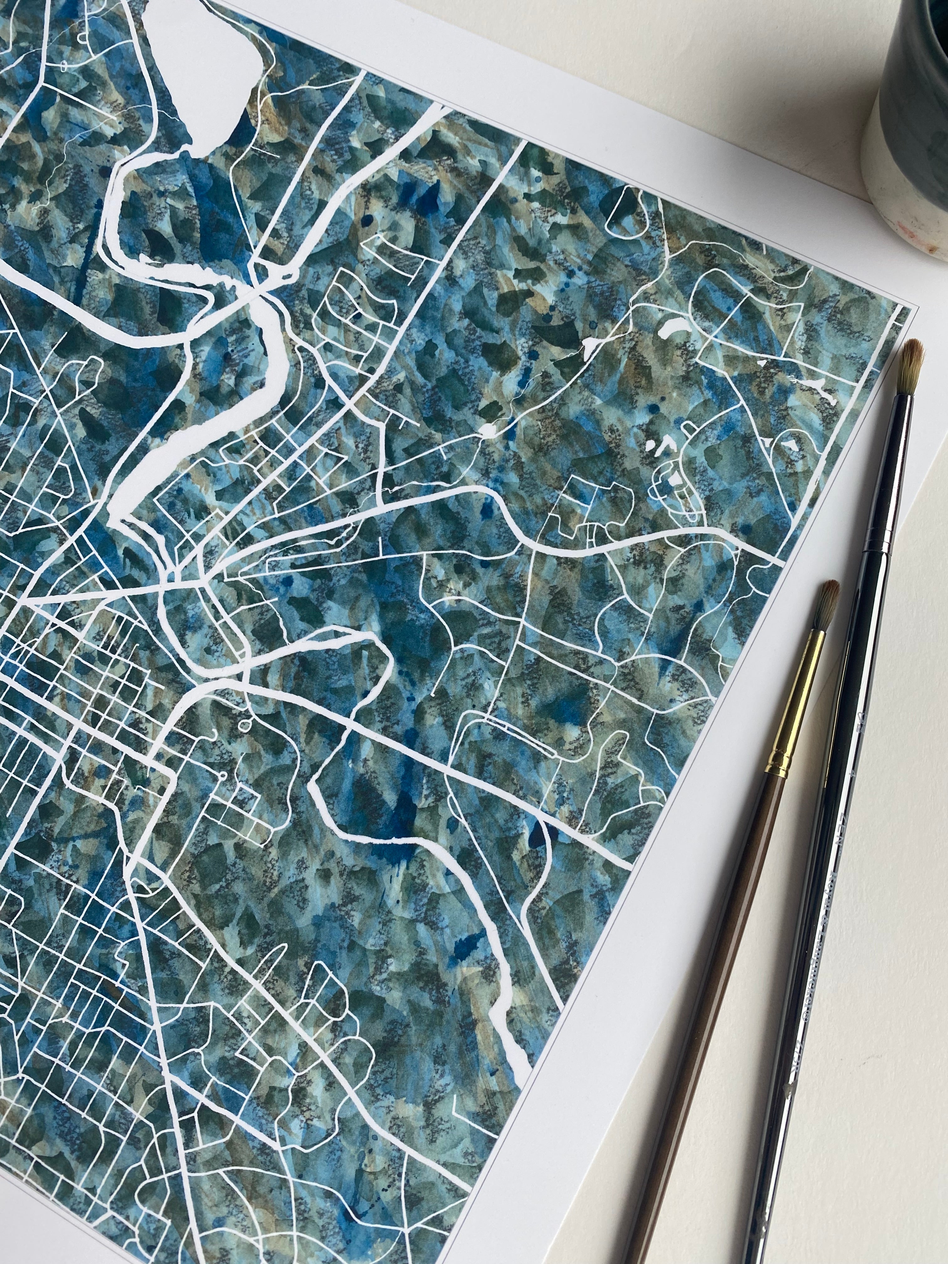 ANN ARBOR Michigan Urban Fabrics City Map: PRINT