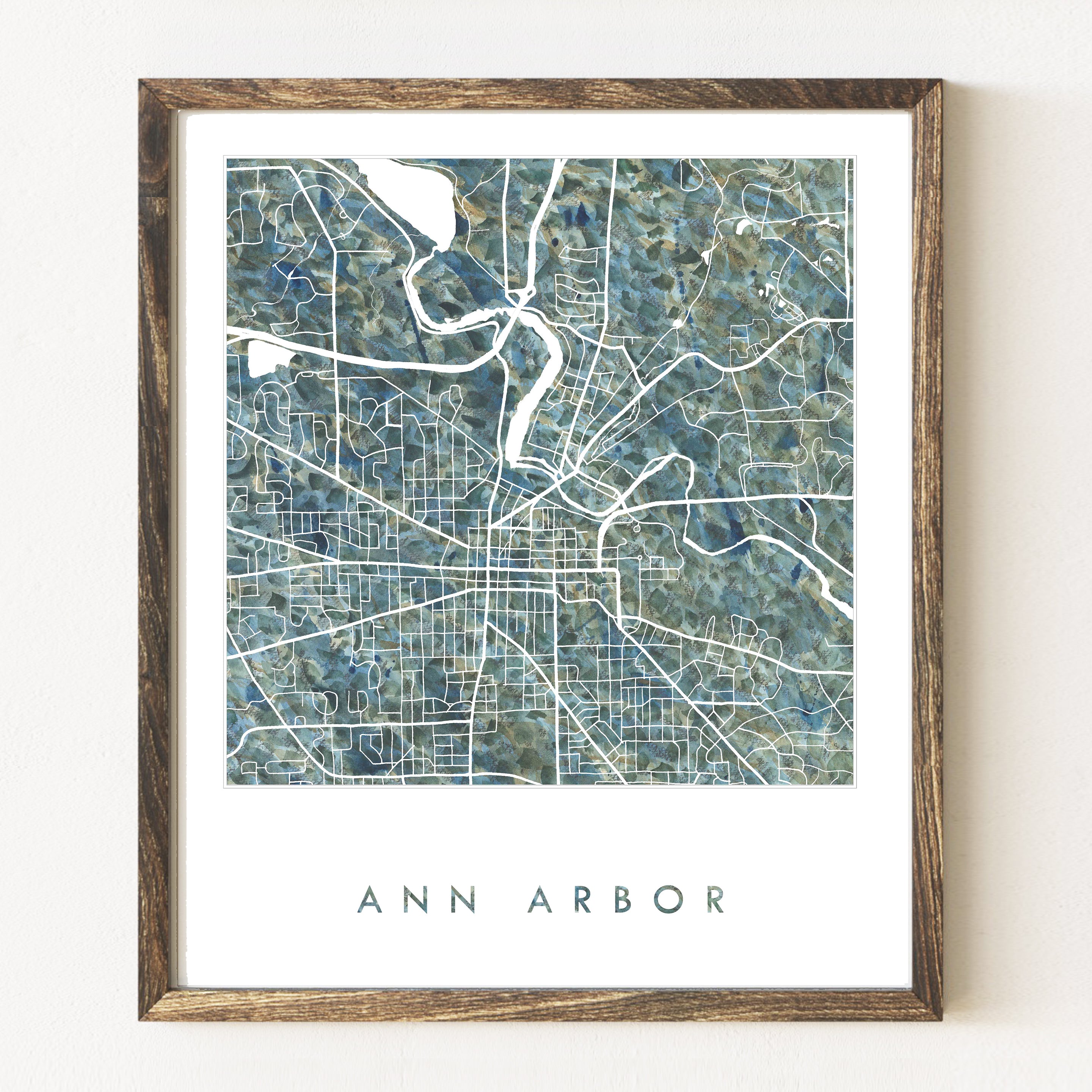 ANN ARBOR Michigan Urban Fabrics City Map: PRINT