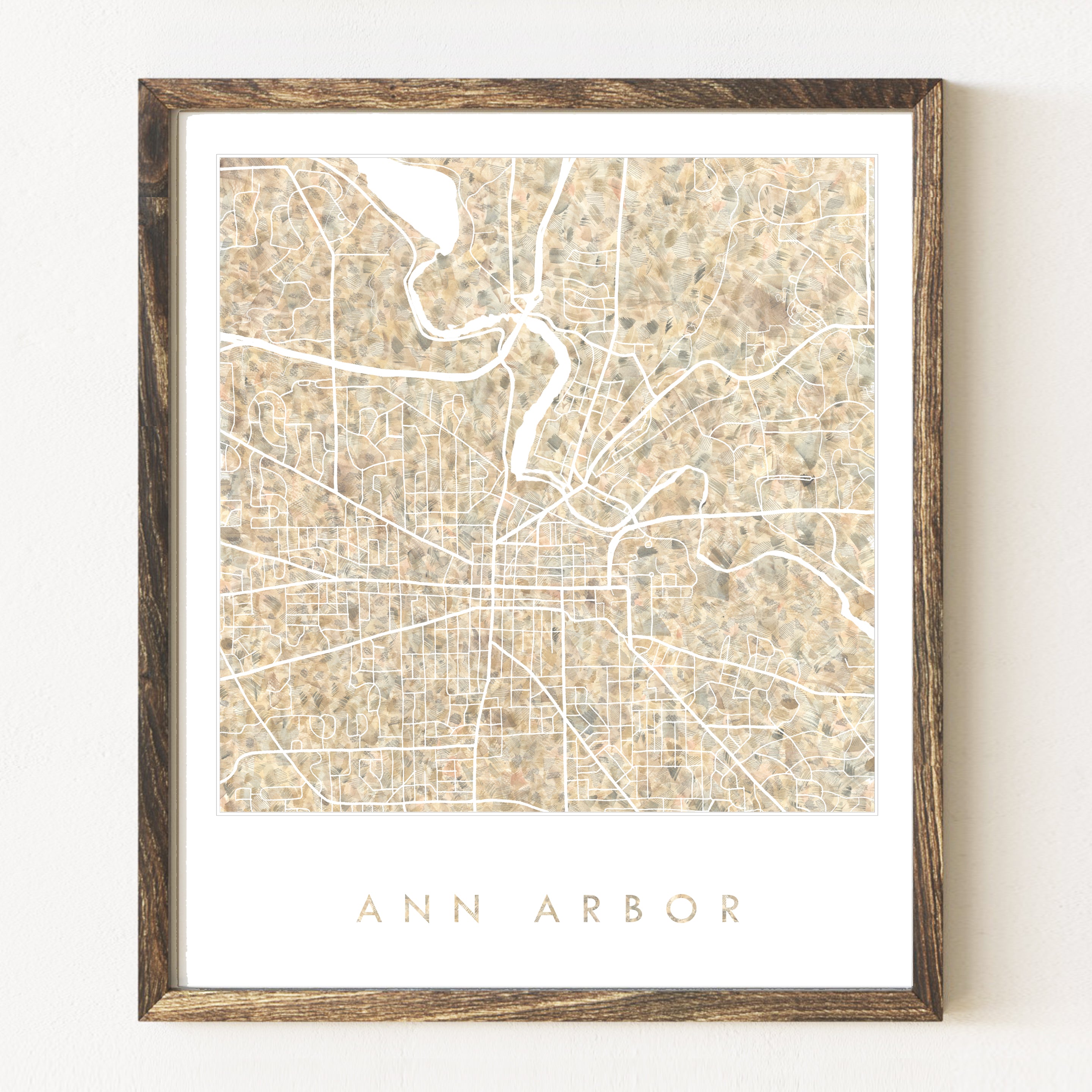 ANN ARBOR Michigan Urban Fabrics City Map: PRINT