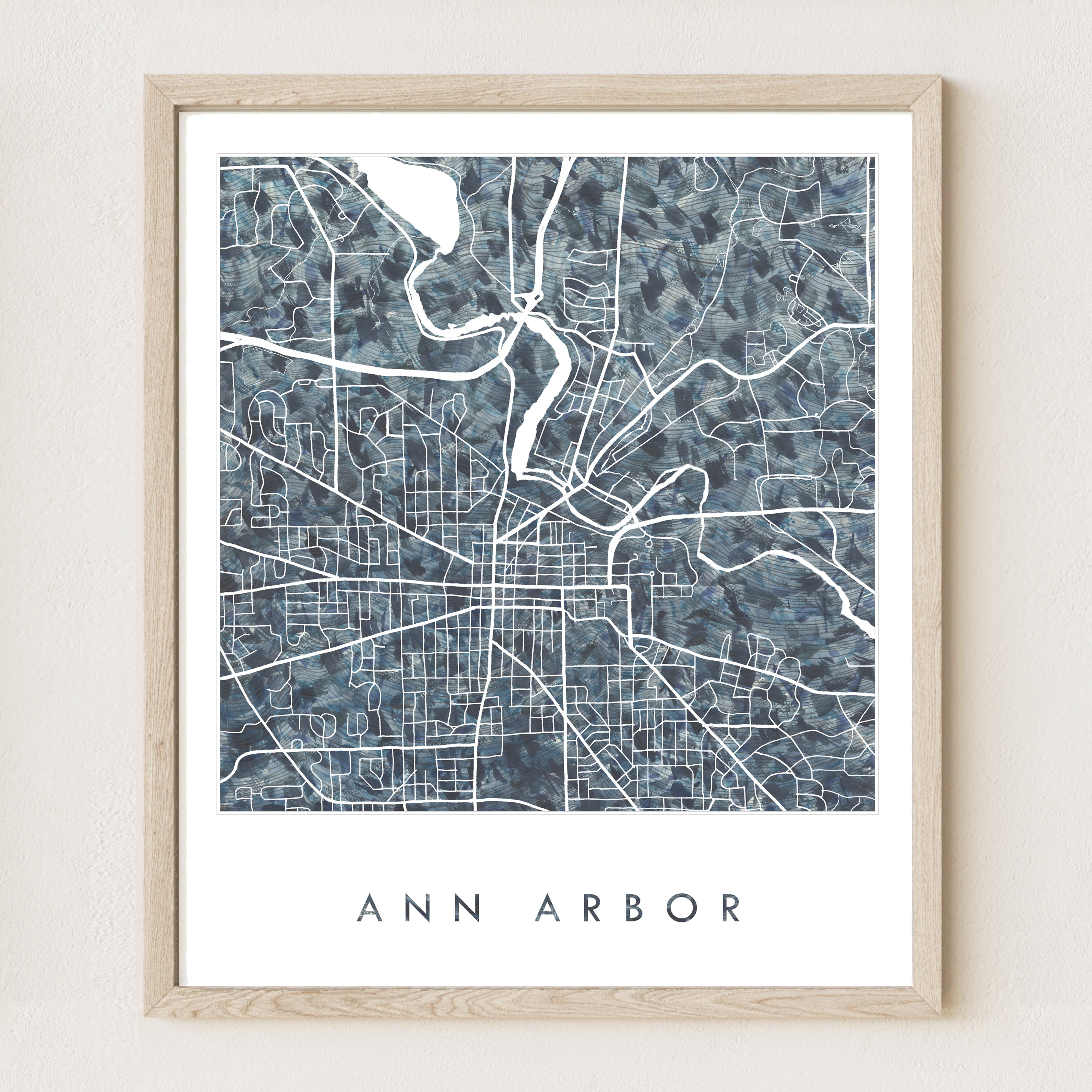 ANN ARBOR Michigan Urban Fabrics City Map: PRINT