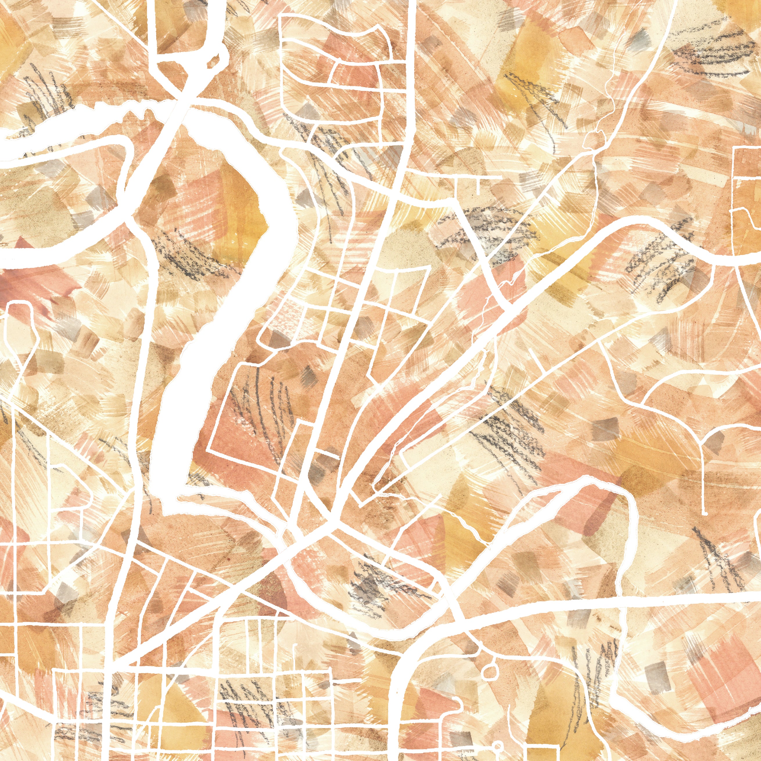 ANN ARBOR Michigan Urban Fabrics City Map: PRINT