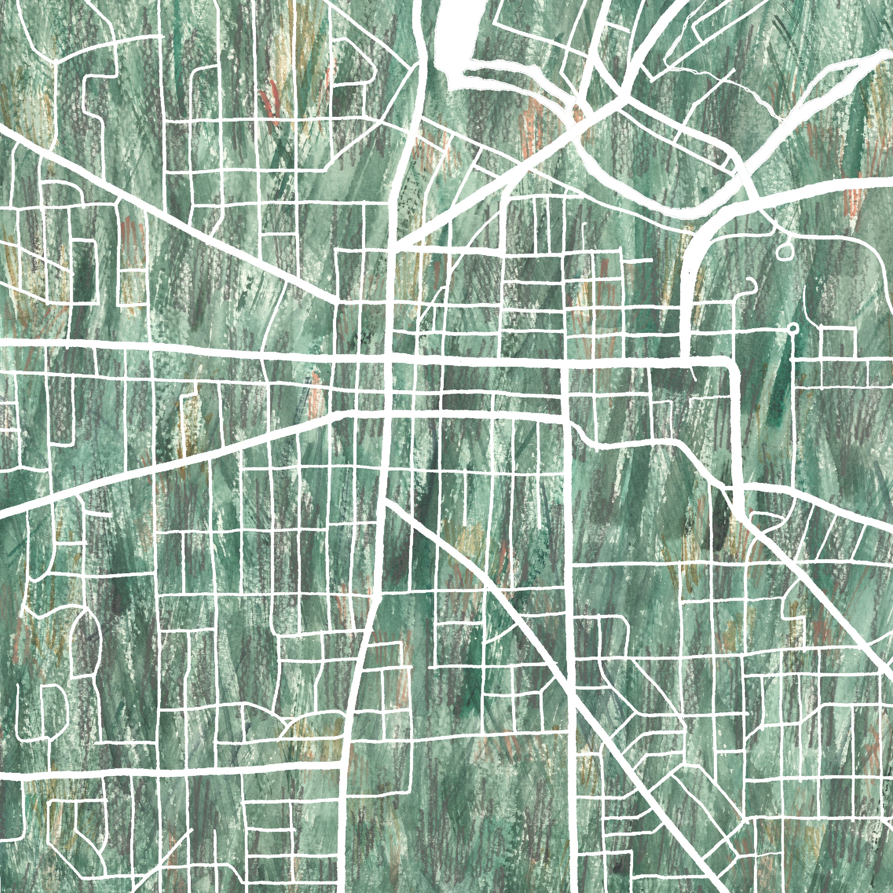 ANN ARBOR Michigan Urban Fabrics City Map: PRINT