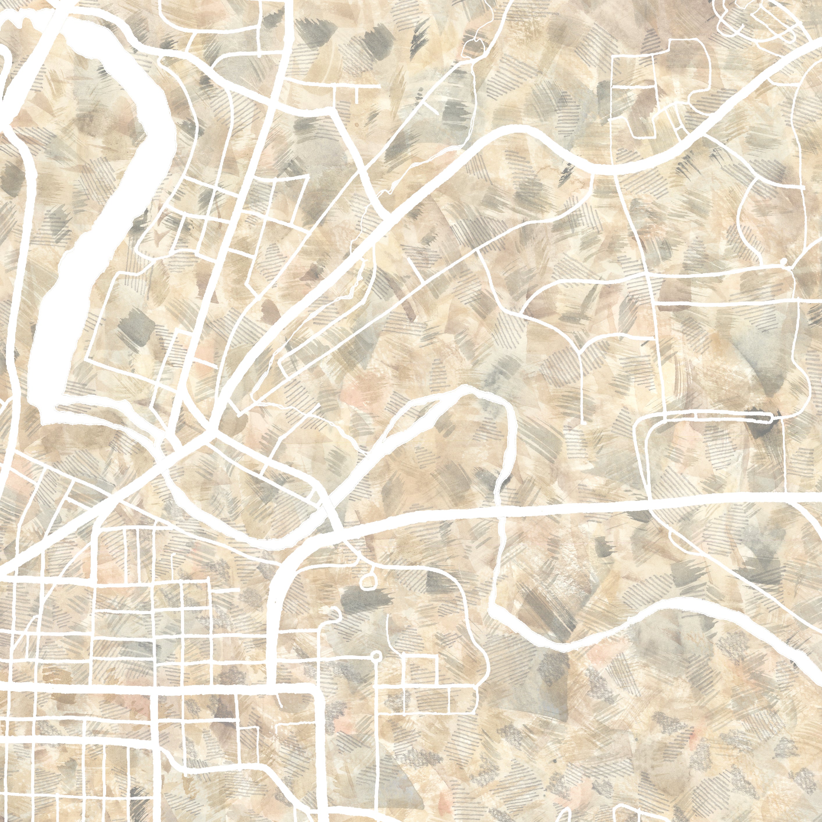 ANN ARBOR Michigan Urban Fabrics City Map: PRINT