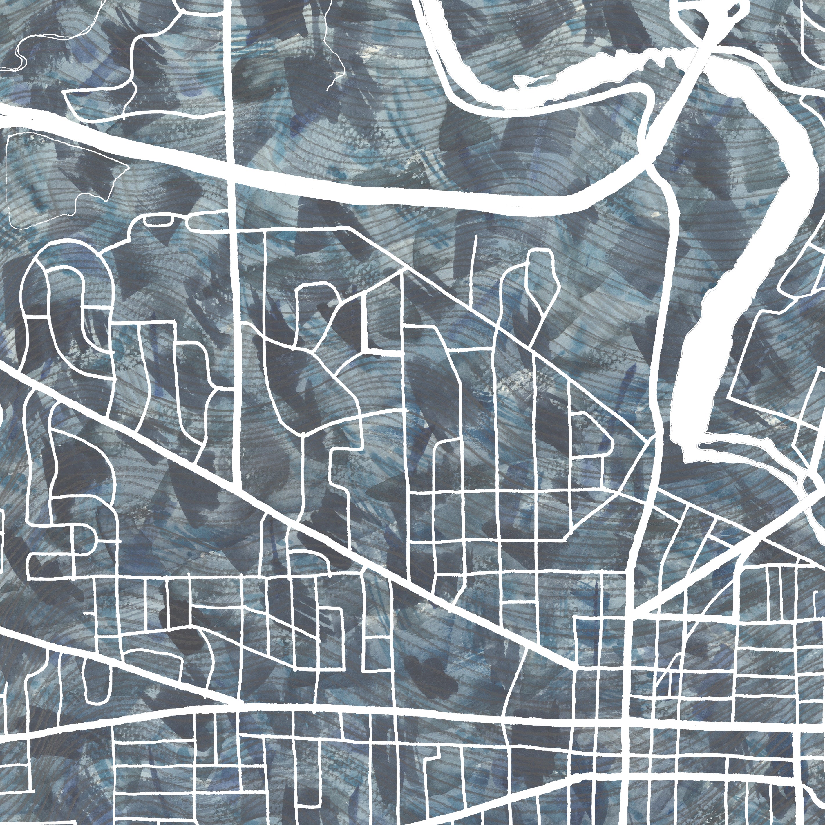 ANN ARBOR Michigan Urban Fabrics City Map: PRINT