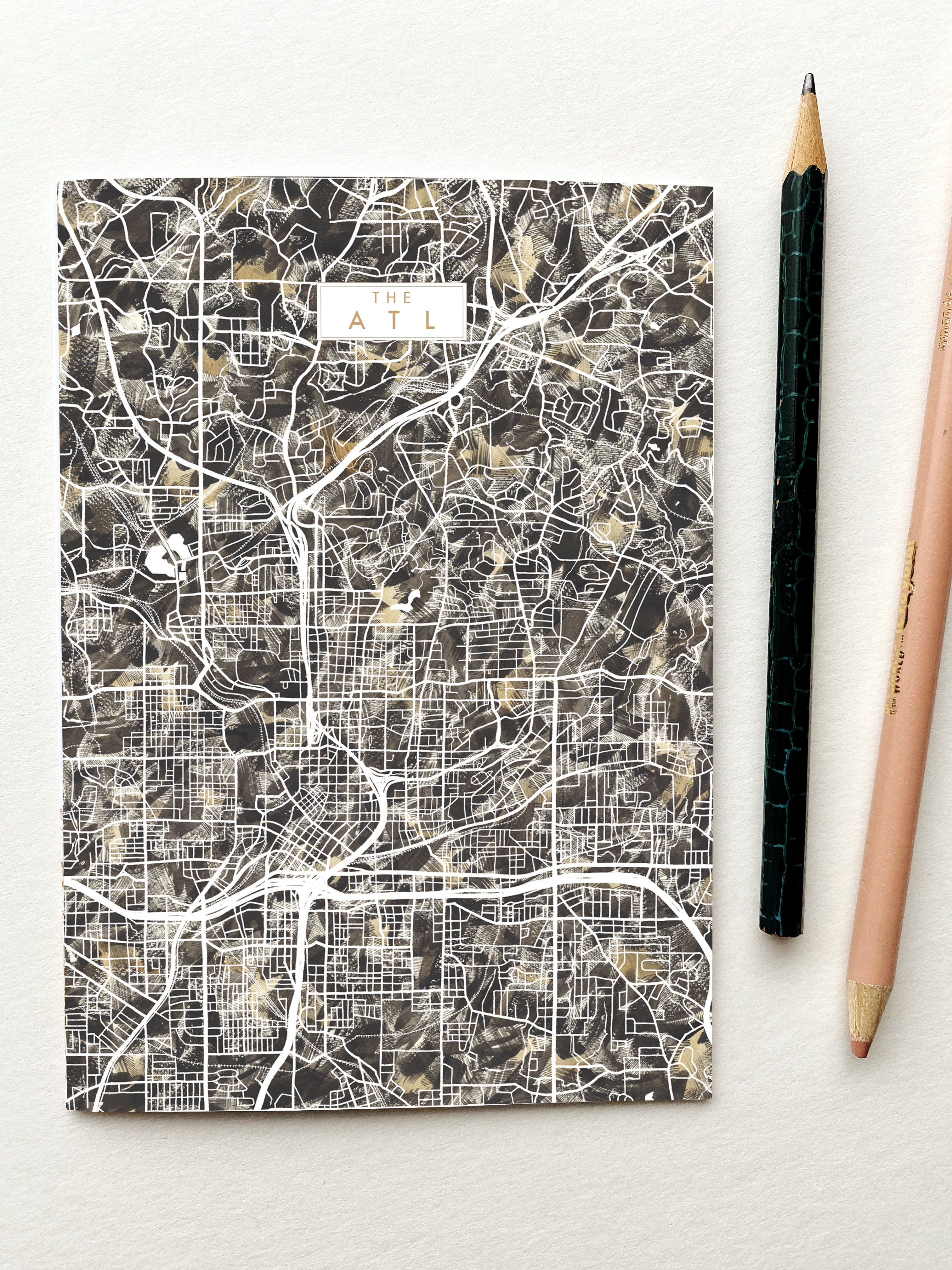 ATL Atlanta Georgia Watercolor Wash Map - city nickname greeting card