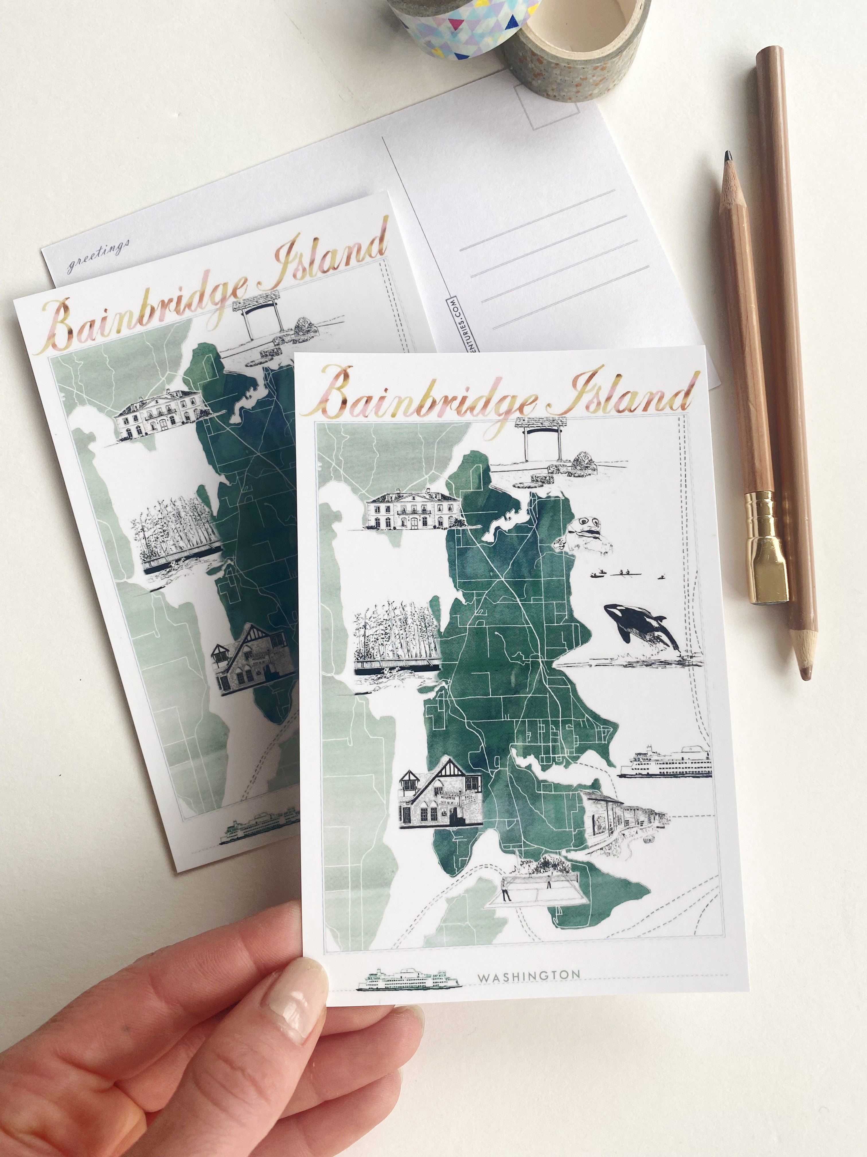 Customize YOUR CITY/PLACE Art Map: Standard POSTCARD: Wholesale Only