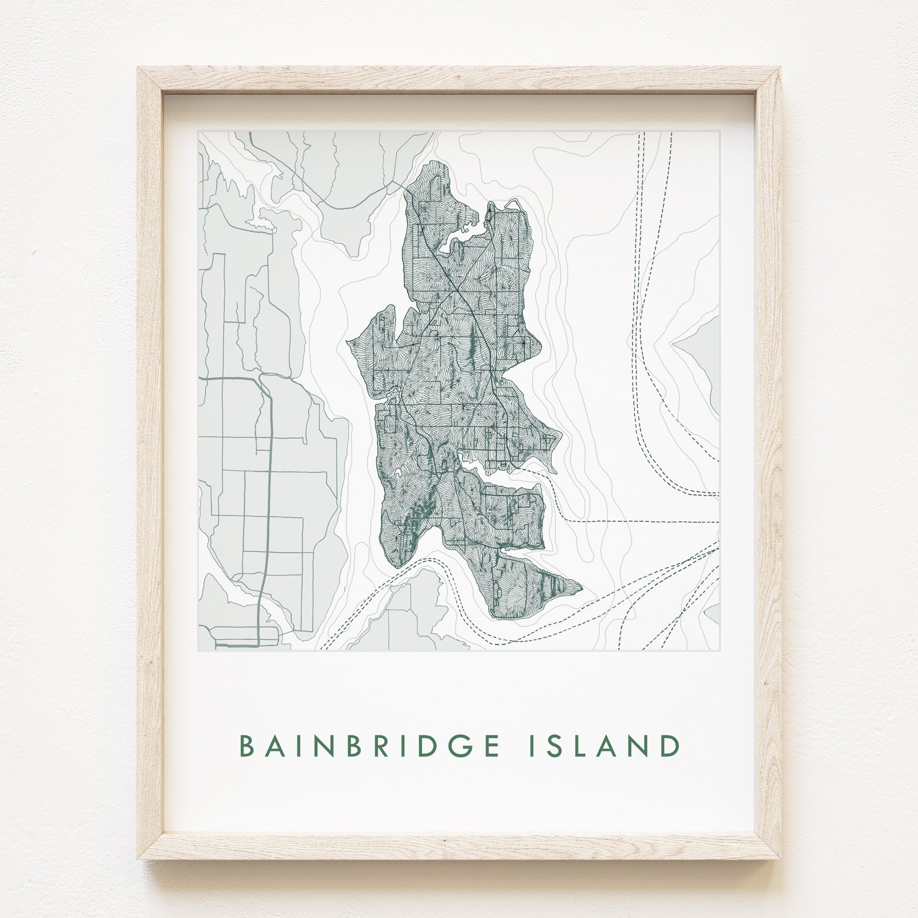 Custom YOUR AREA: "Sound Shores" Map: PRINT: Wholesale Only