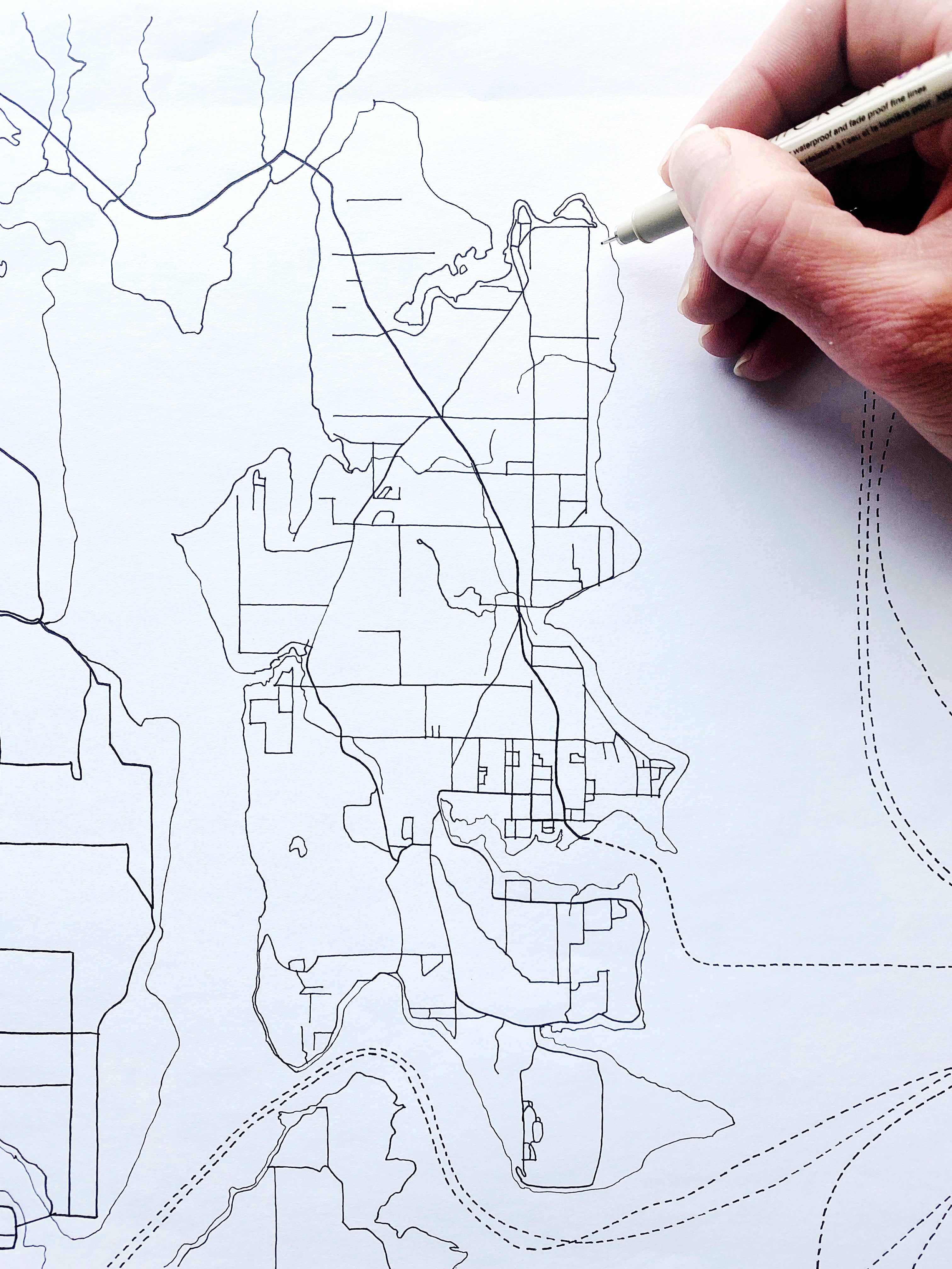 Custom YOUR AREA: "Sound Shores" Map: PRINT: Wholesale Only