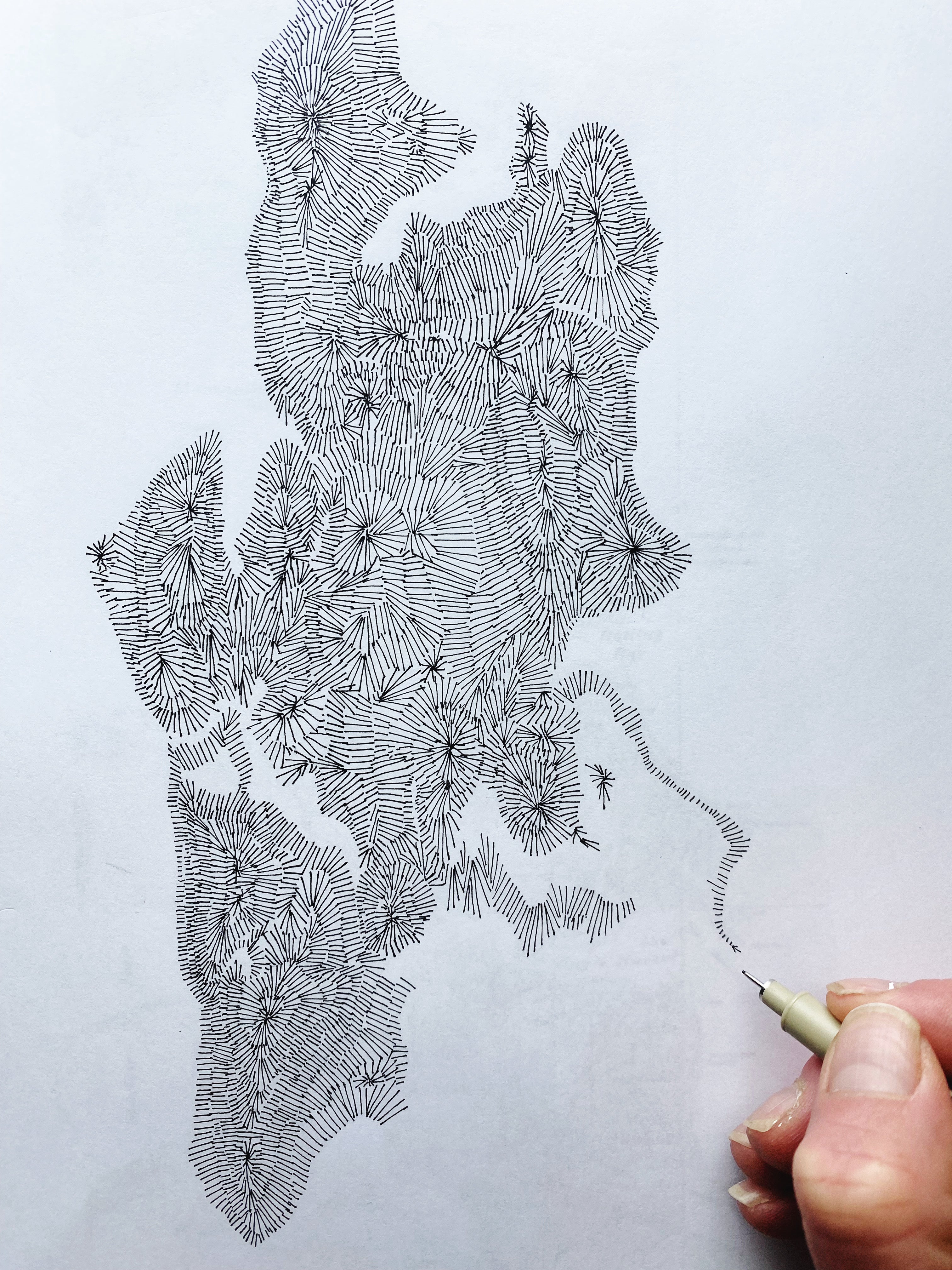 BAINBRIDGE ISLAND Washington Hand Drawn "Blueprint" Map: PRINT