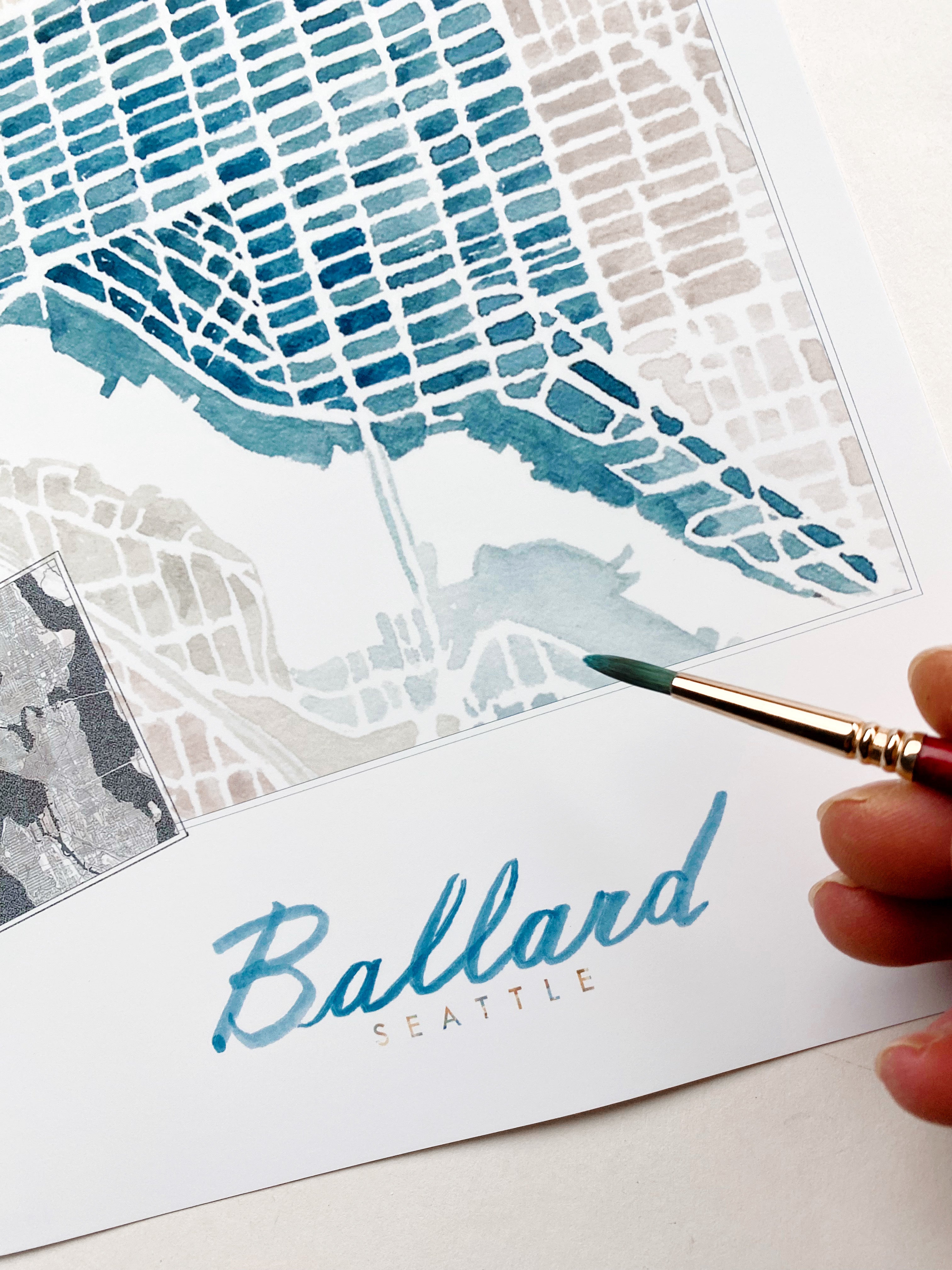 BALLARD Seattle Neighborhood Map Postcard