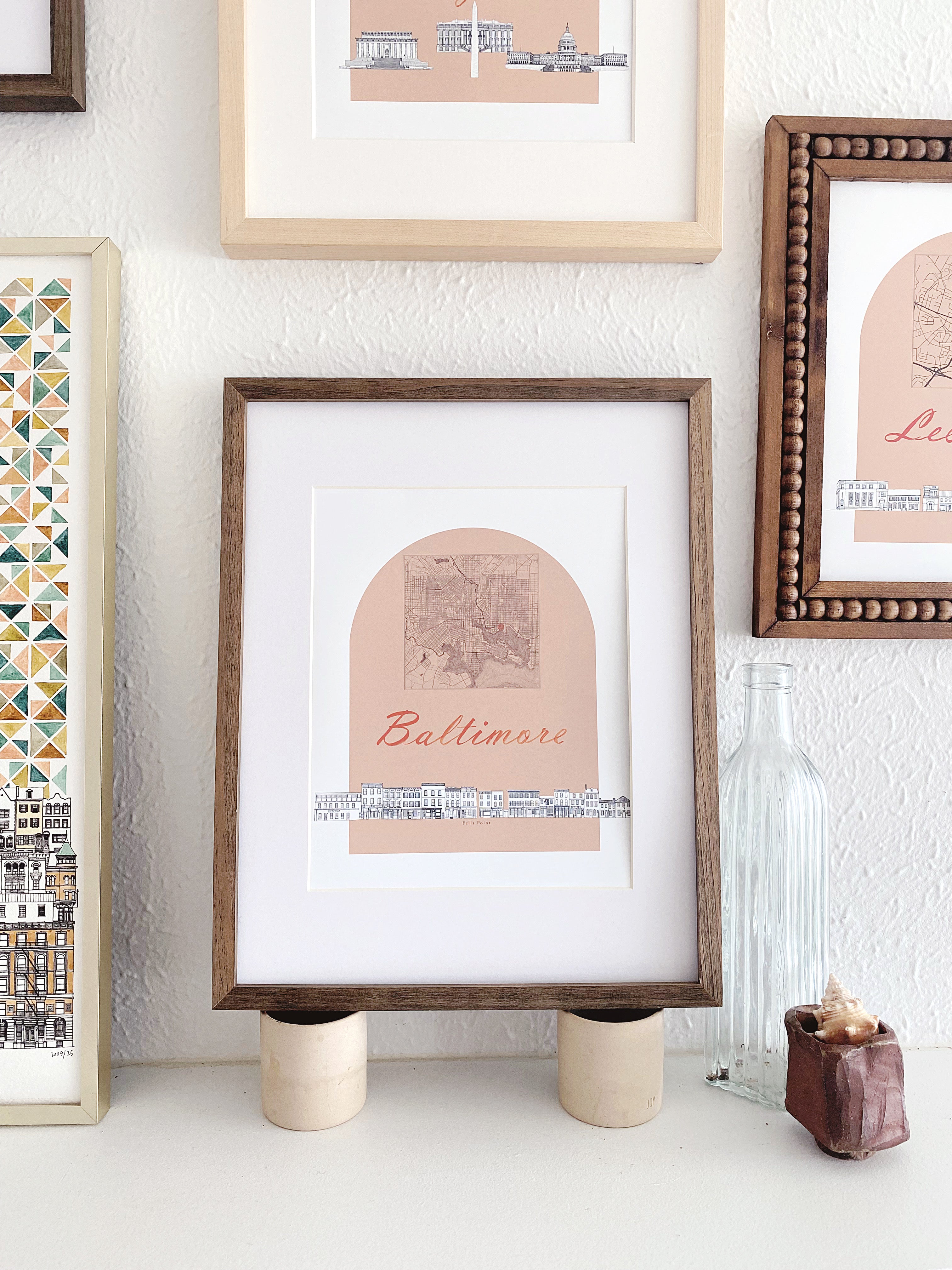 BALTIMORE Maryland Fells Point Streetscape + Map: PRINT