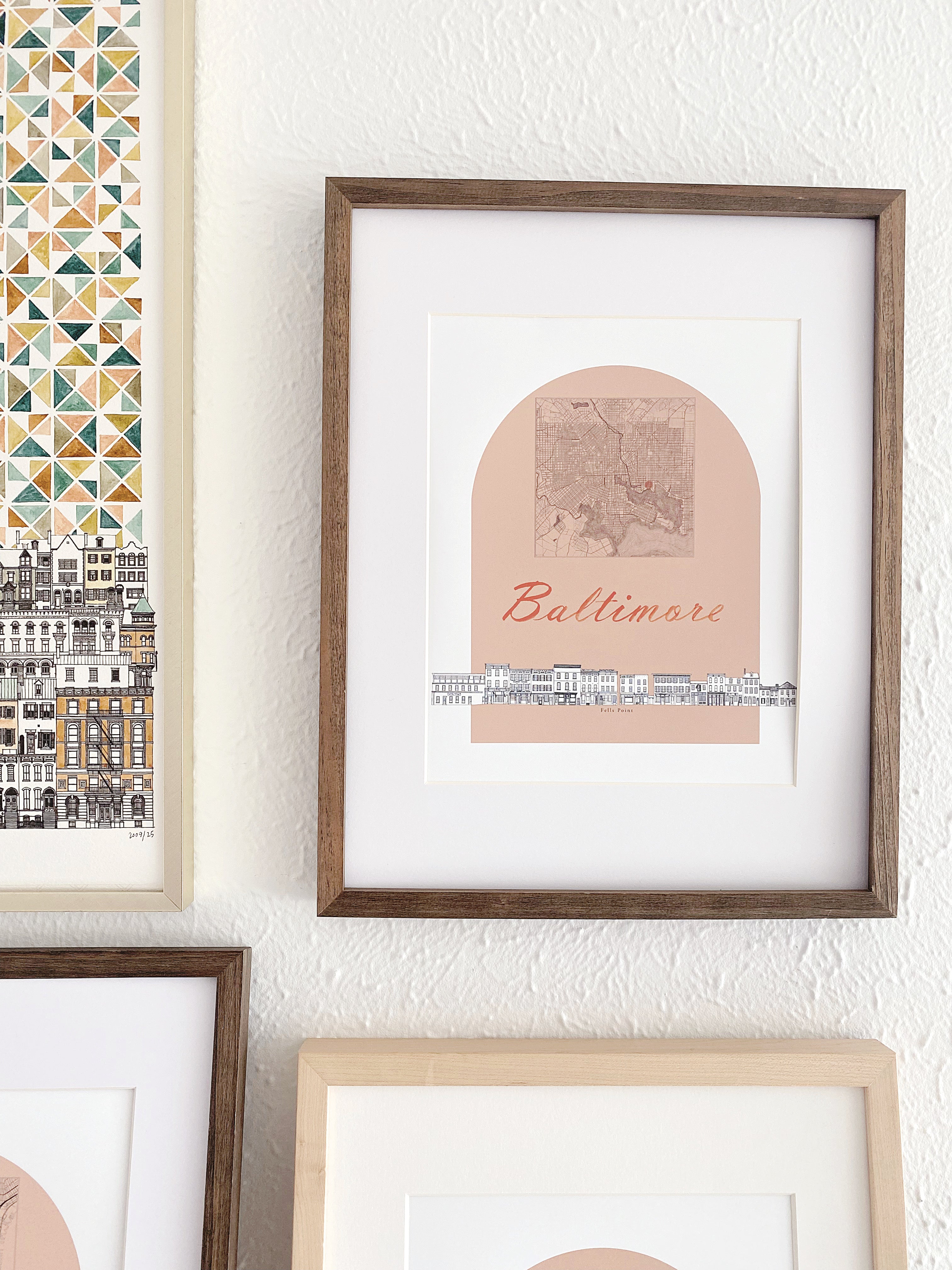 BALTIMORE Maryland Fells Point Streetscape + Map: PRINT