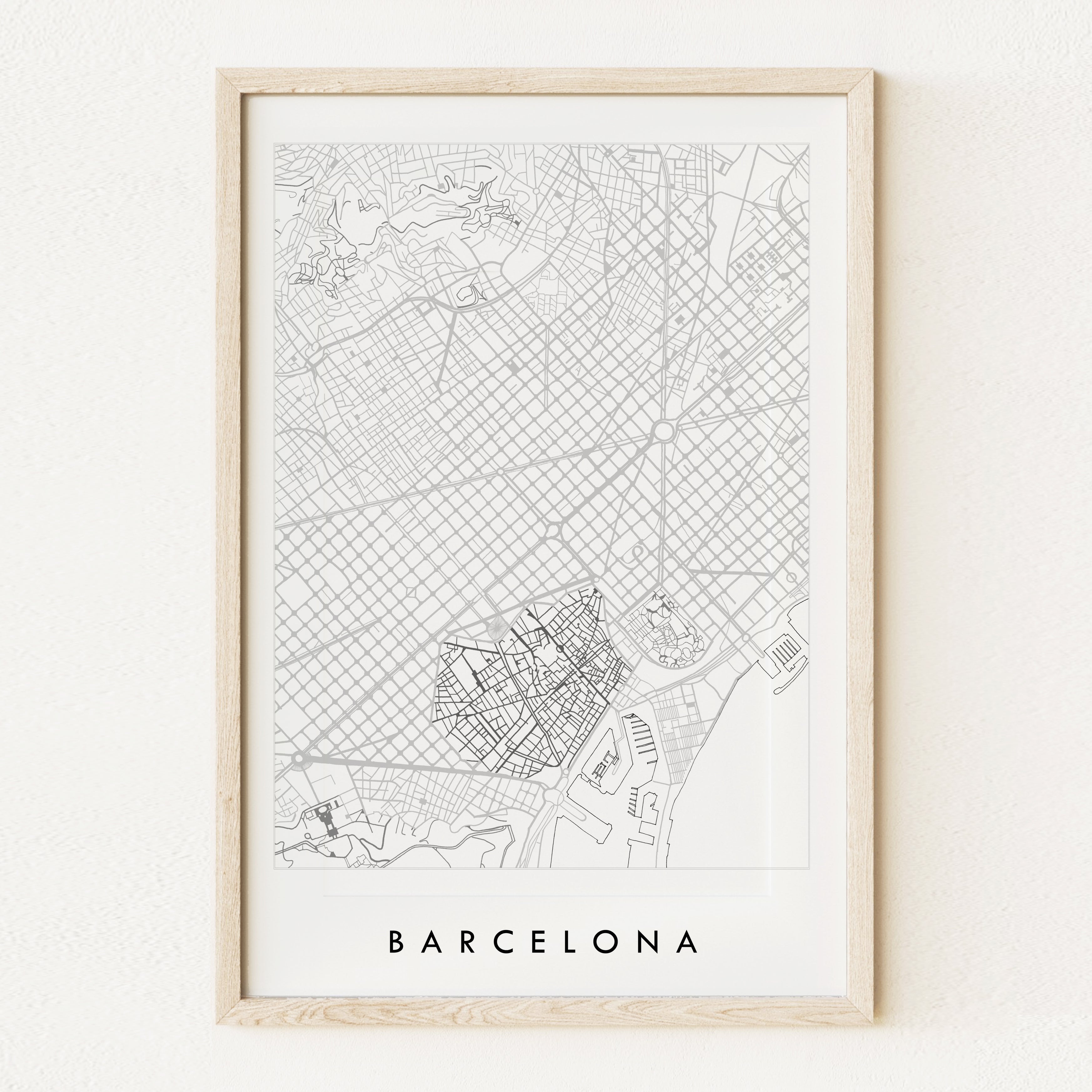 BARCELONA City Lines Map: PRINT