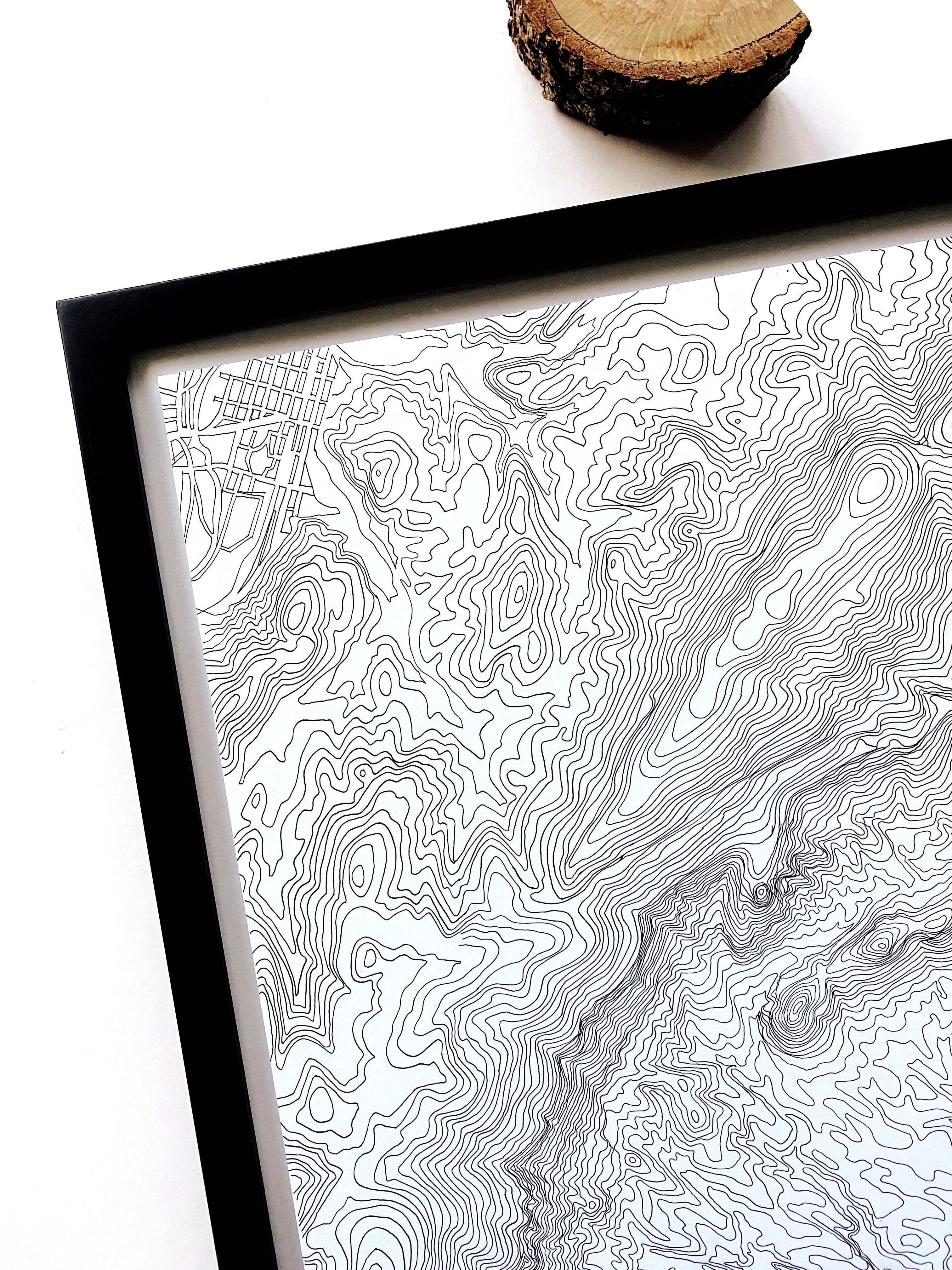 Blue Ridge Region Drawing BLUE RIDGE Tunnel, Rockfish Gap, Afton Virginia Topographical Map-Draw ...