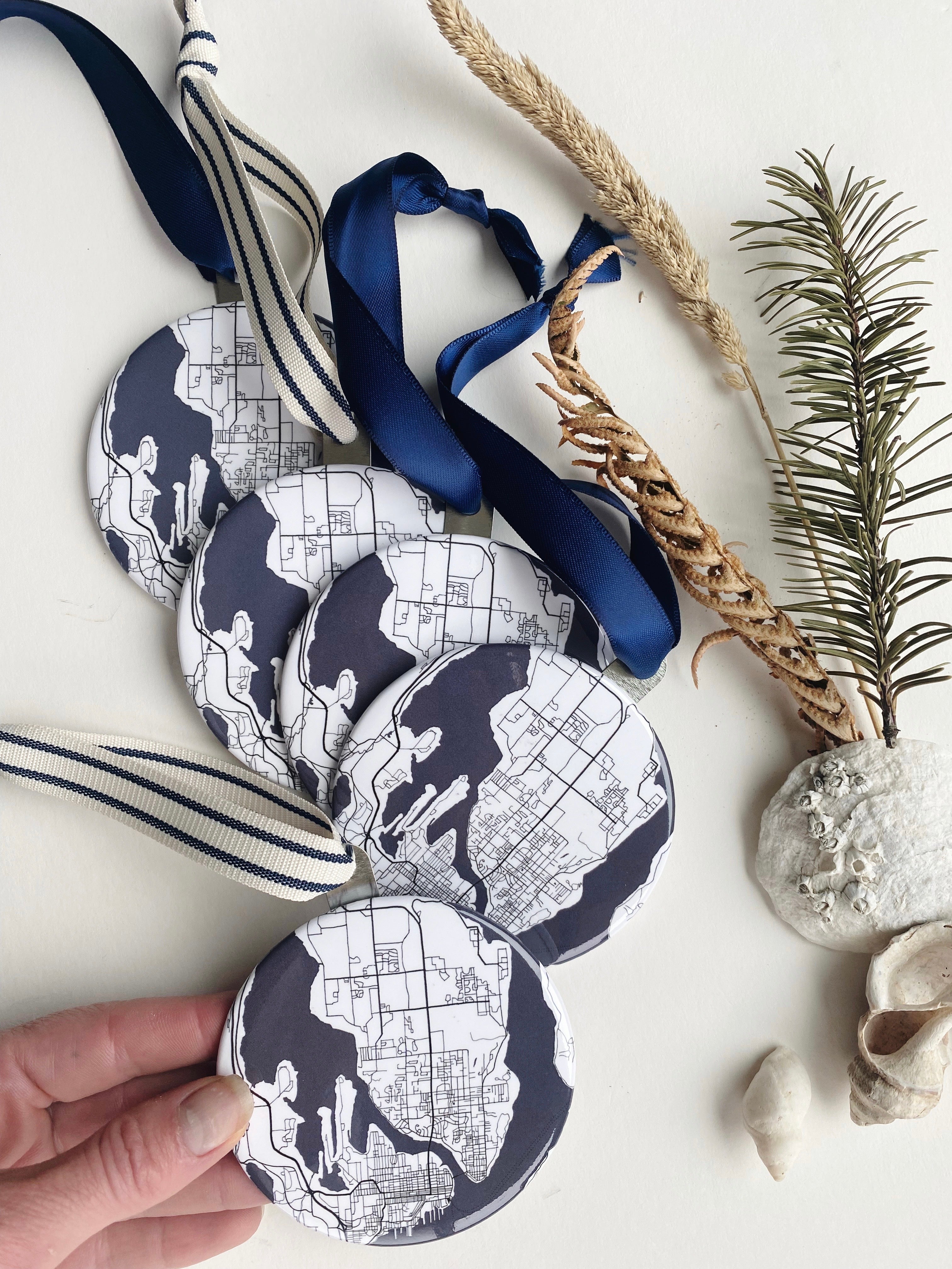 Customize YOUR CITY/PLACE Art Map: ORNAMENT: Wholesale Only