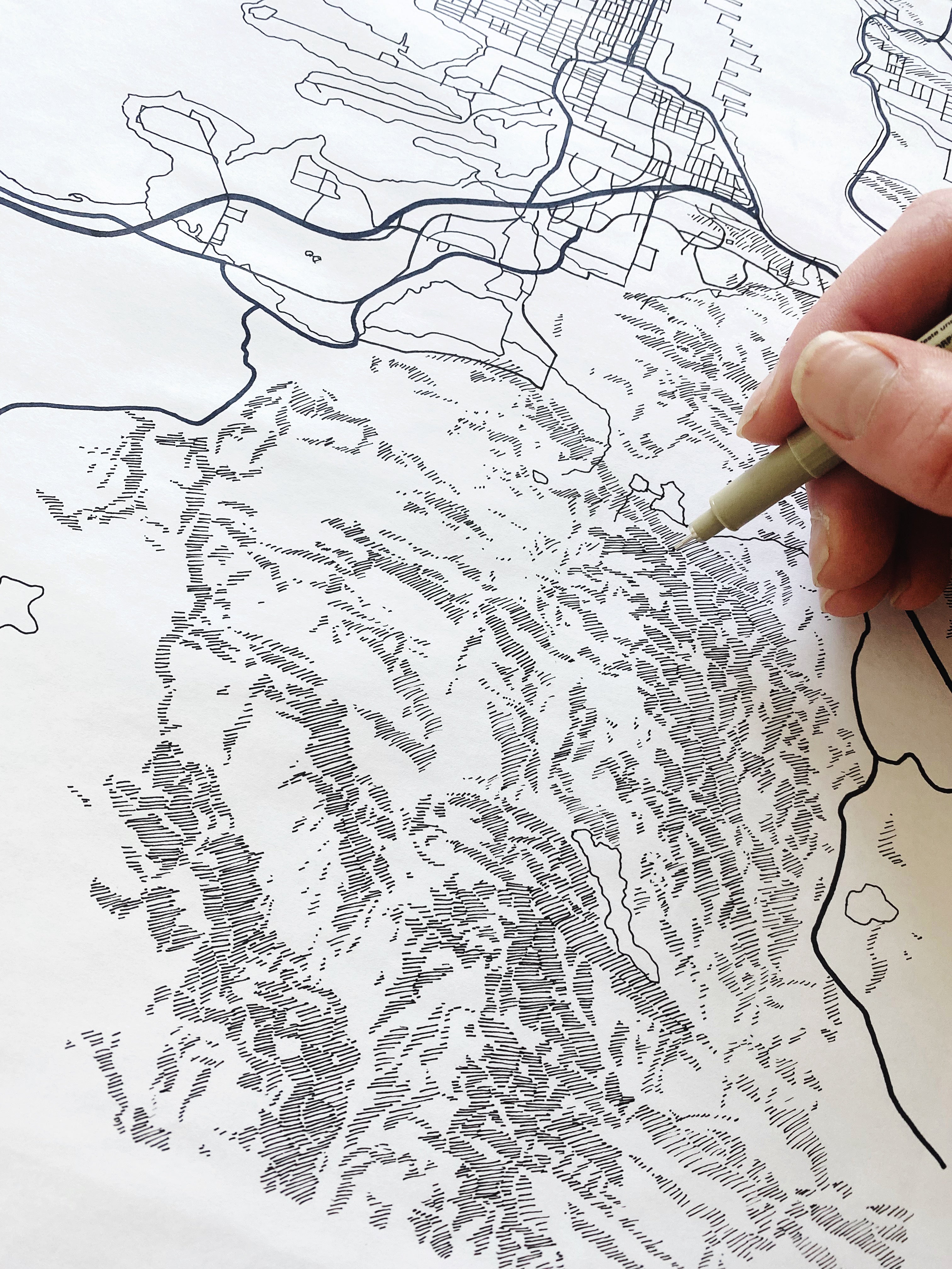 BREMERTON + Kitsap Peninsula Map Drawing: PRINT