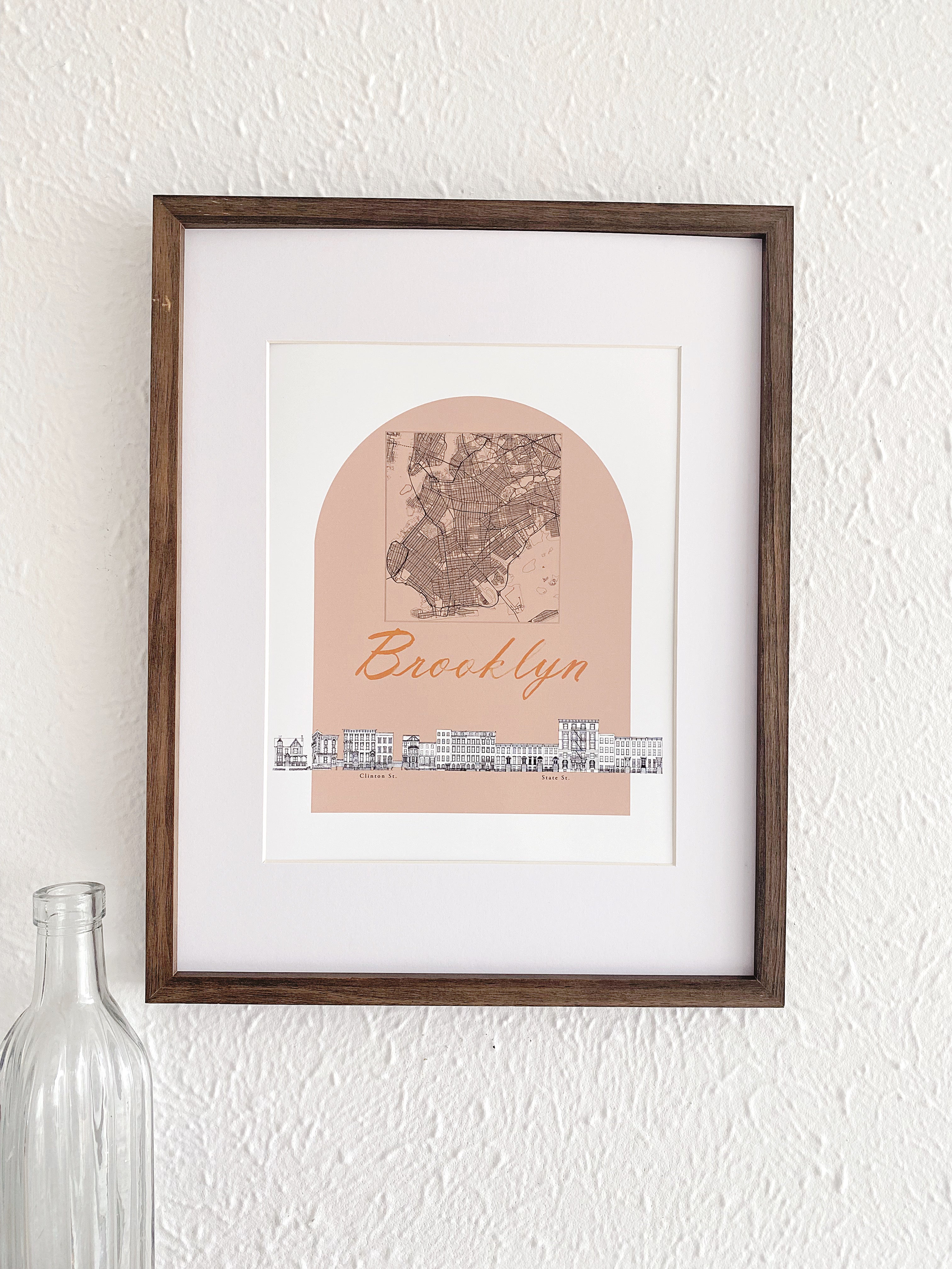 BROOKLYN Clinton Hill Streetscape + Map: PRINT