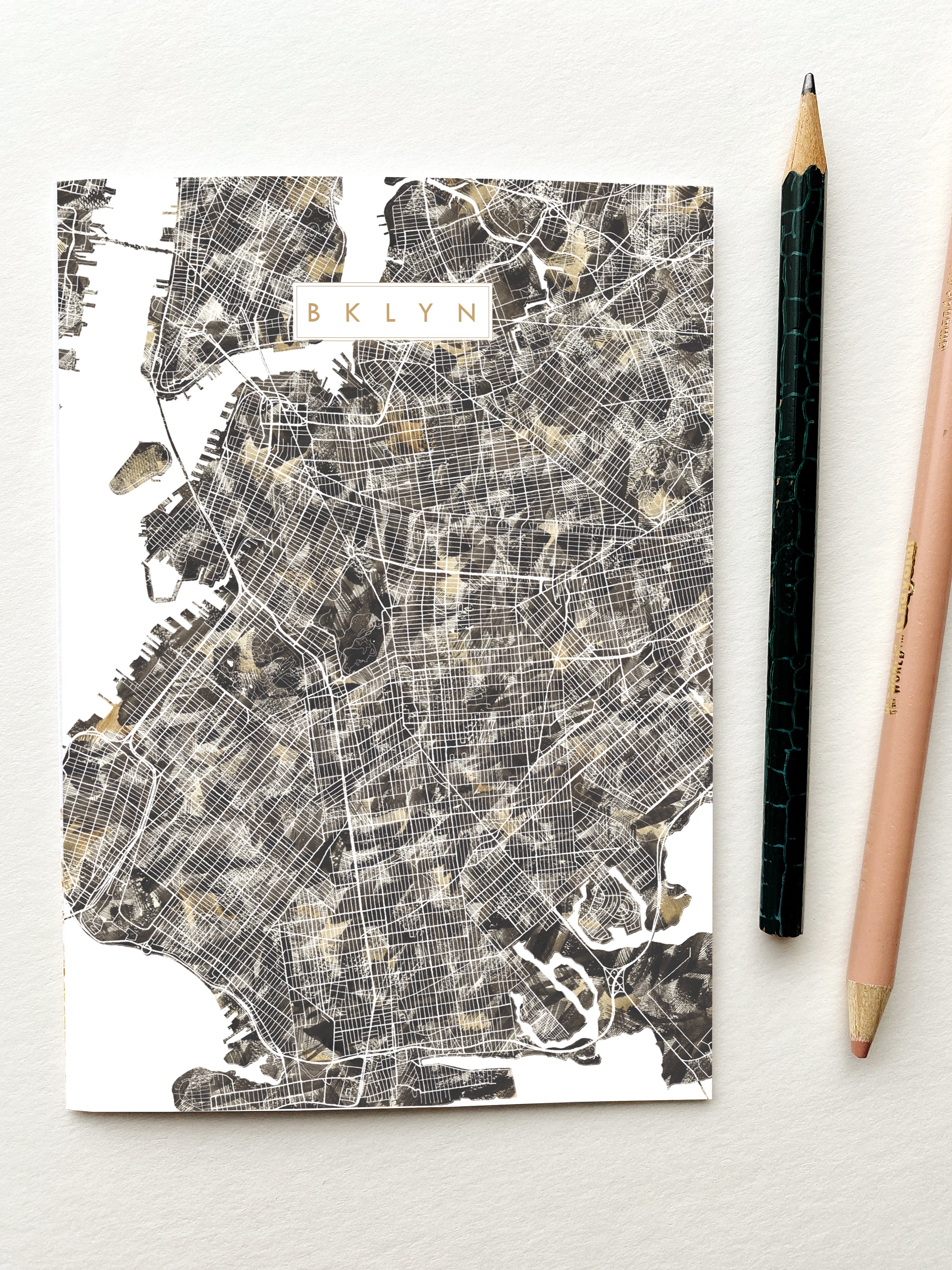 BKLYN Brooklyn New York Painted Map - city nickname greeting card