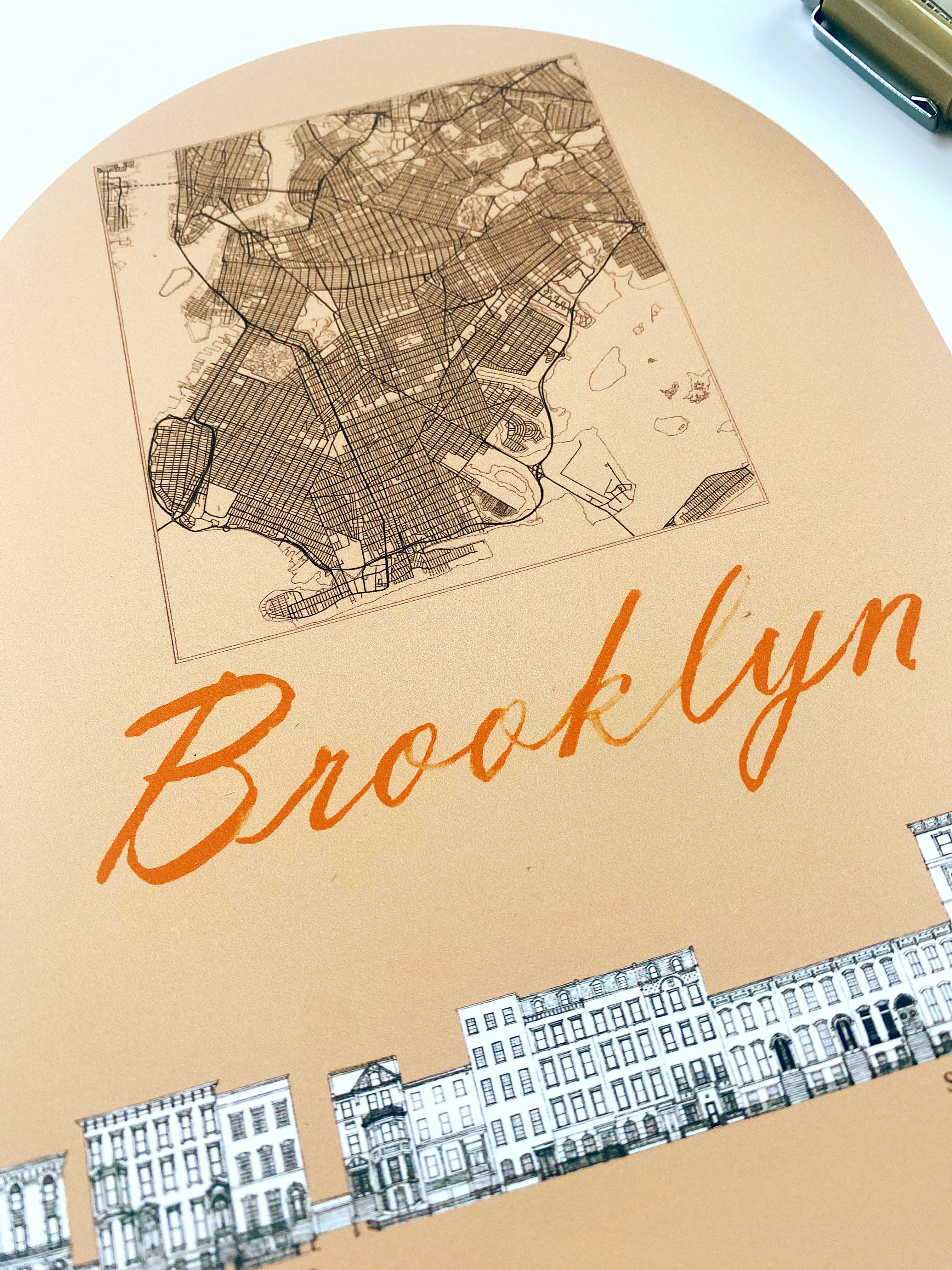 BROOKLYN Clinton Hill Streetscape + Map: PRINT