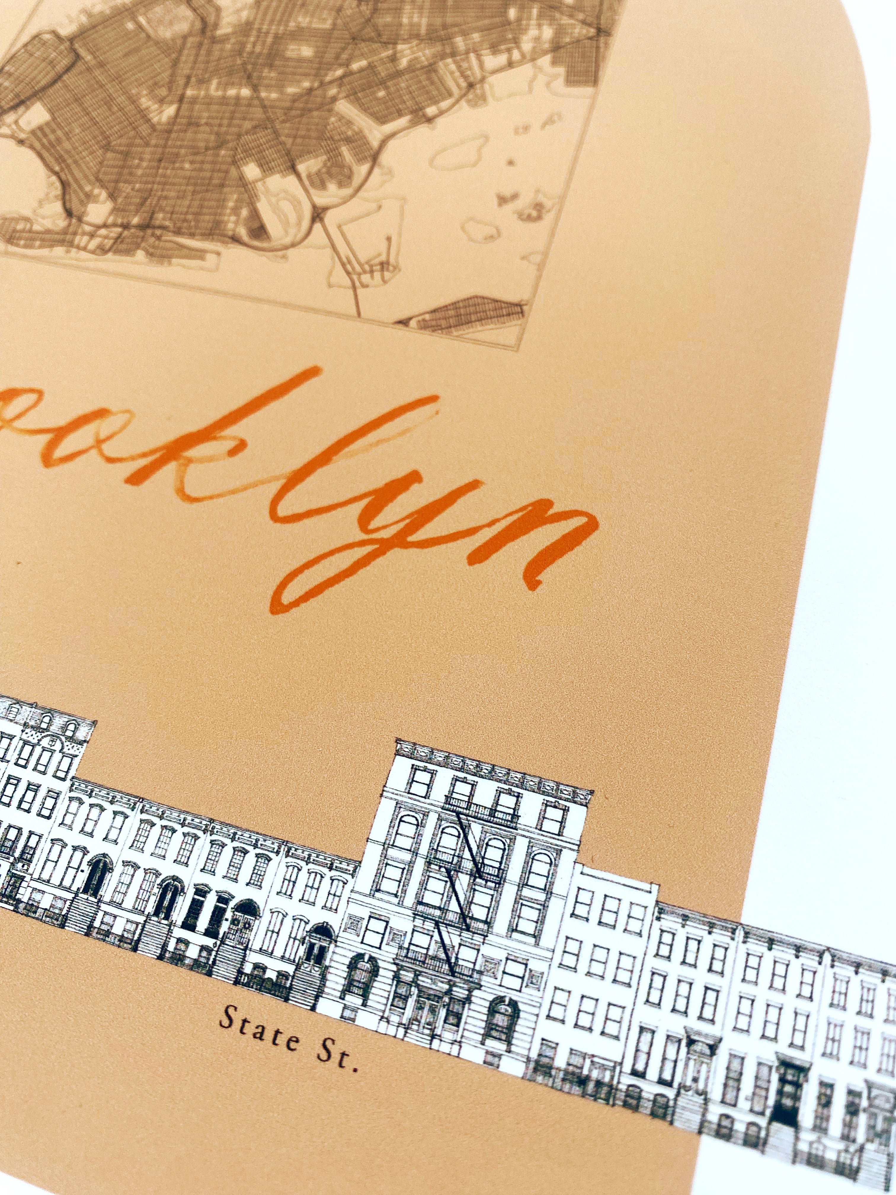 BROOKLYN Clinton Hill Streetscape + Map: PRINT